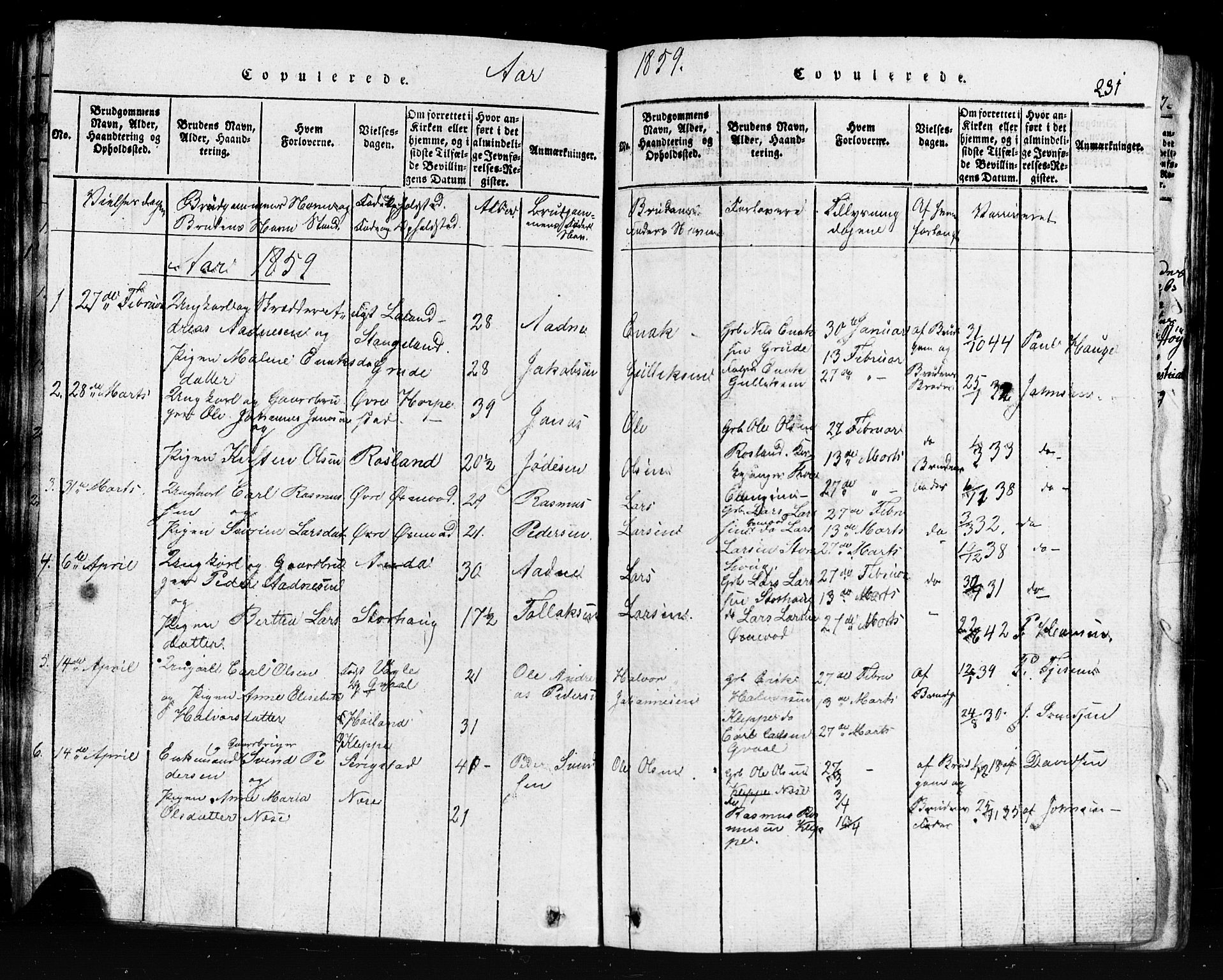 Klepp sokneprestkontor, SAST/A-101803/001/3/30BB/L0001: Parish register (copy) no.  B 1, 1816-1859, p. 231