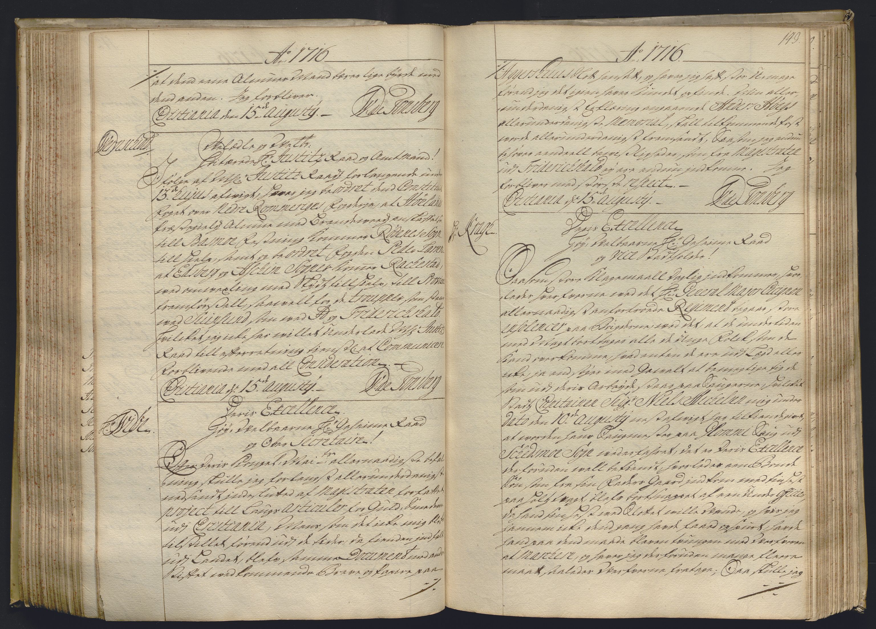 Kristiania stiftamt, AV/SAO-A-10386/B/Ba/L0004: Kopibok, 1715-1717, p. 141b-142a