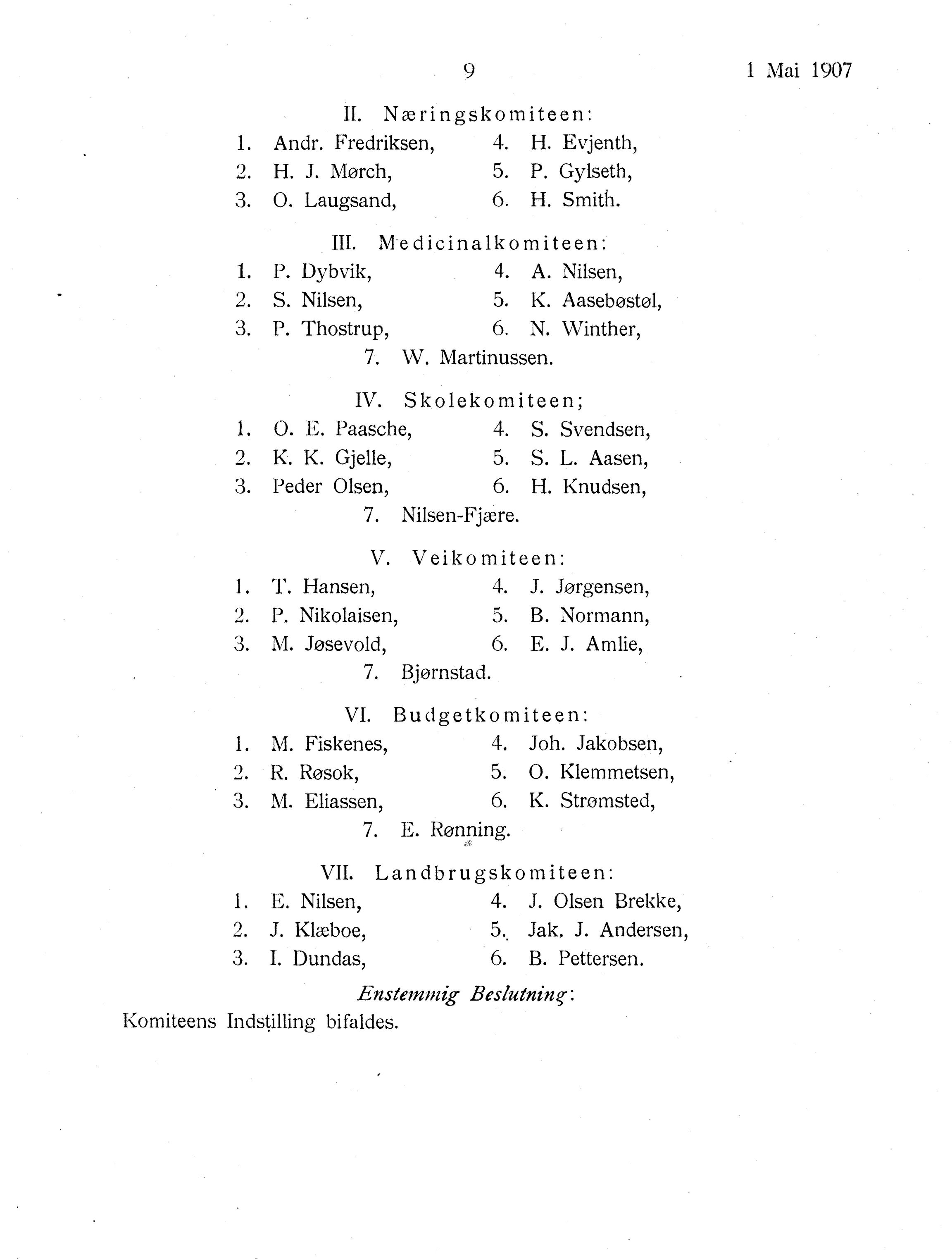 Nordland Fylkeskommune. Fylkestinget, AIN/NFK-17/176/A/Ac/L0030: Fylkestingsforhandlinger 1907, 1907