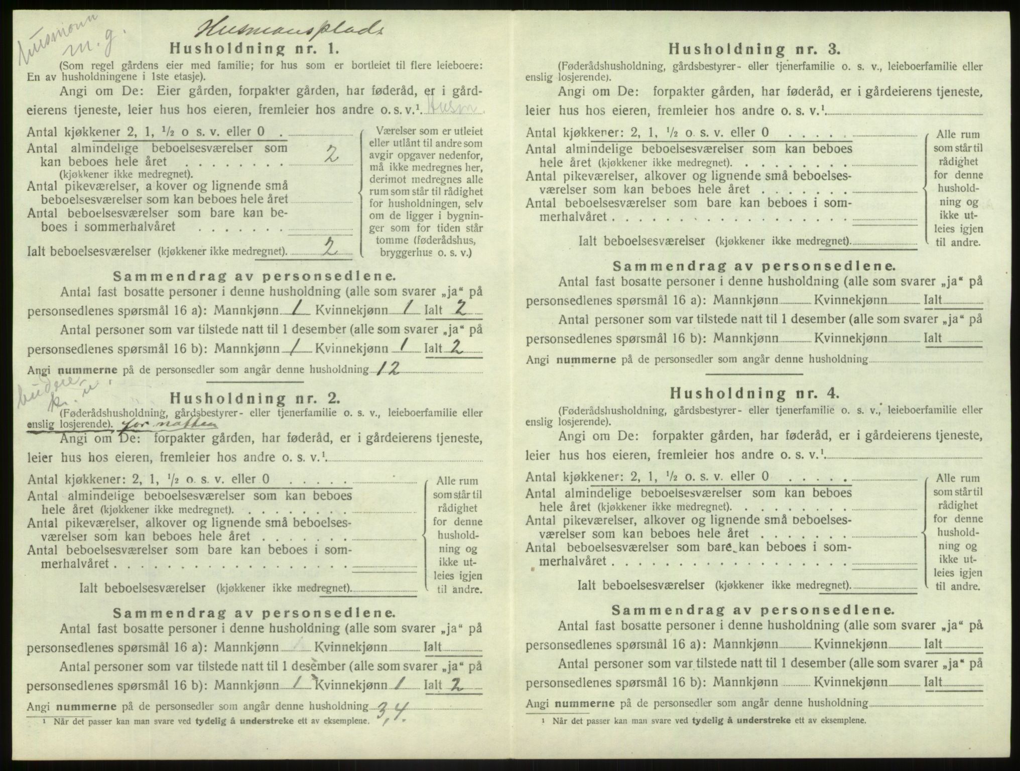 SAB, 1920 census for Jostedal, 1920, p. 43