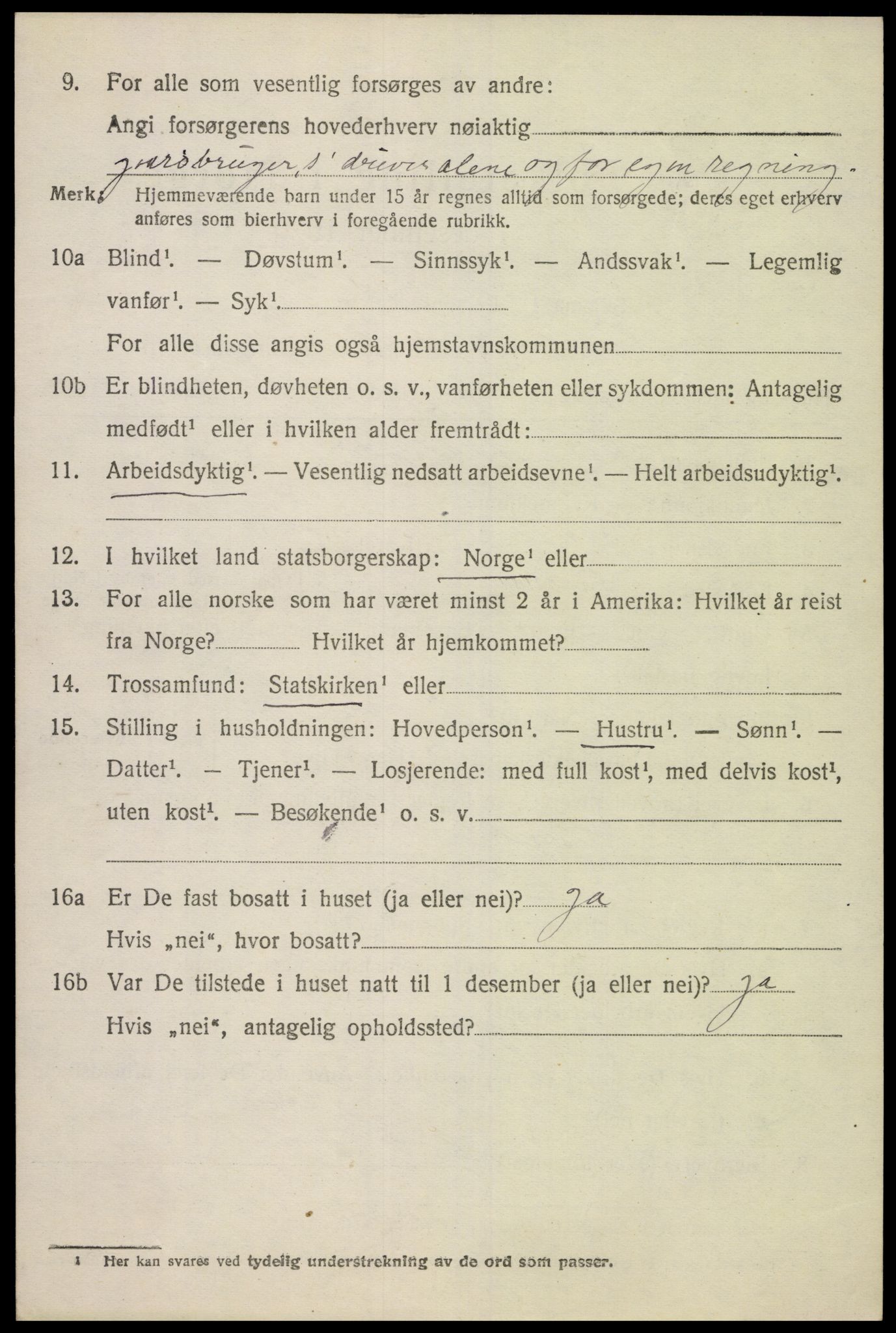 SAK, 1920 census for Finsland, 1920, p. 1599