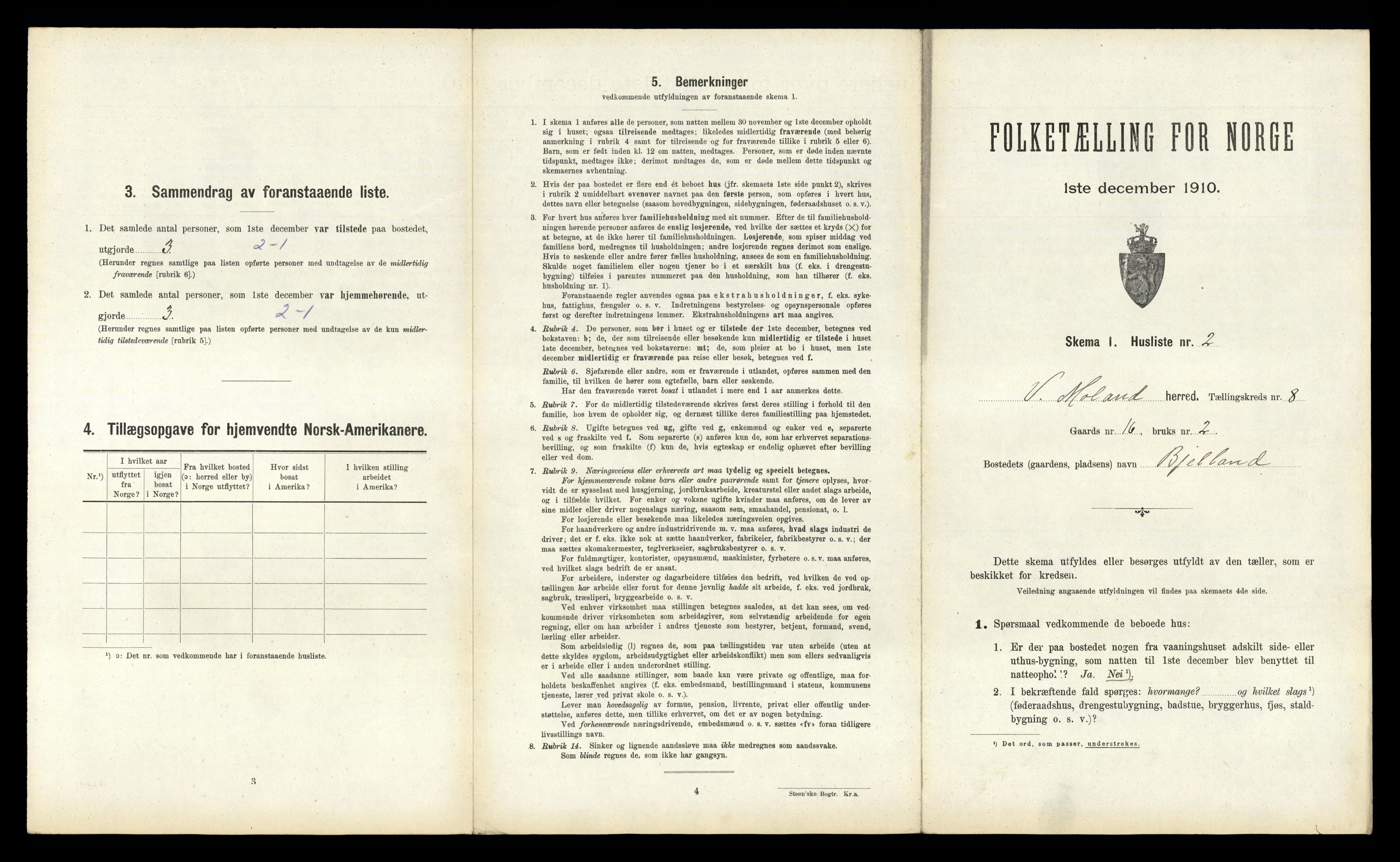 RA, 1910 census for Vestre Moland, 1910, p. 772