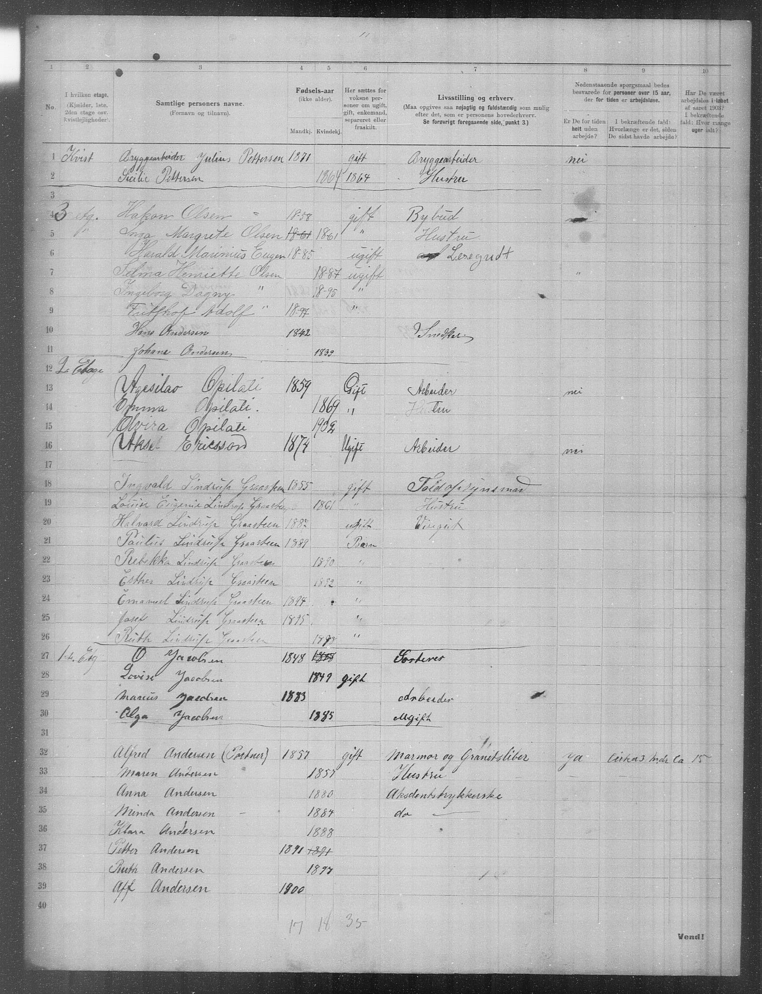 OBA, Municipal Census 1903 for Kristiania, 1903, p. 816