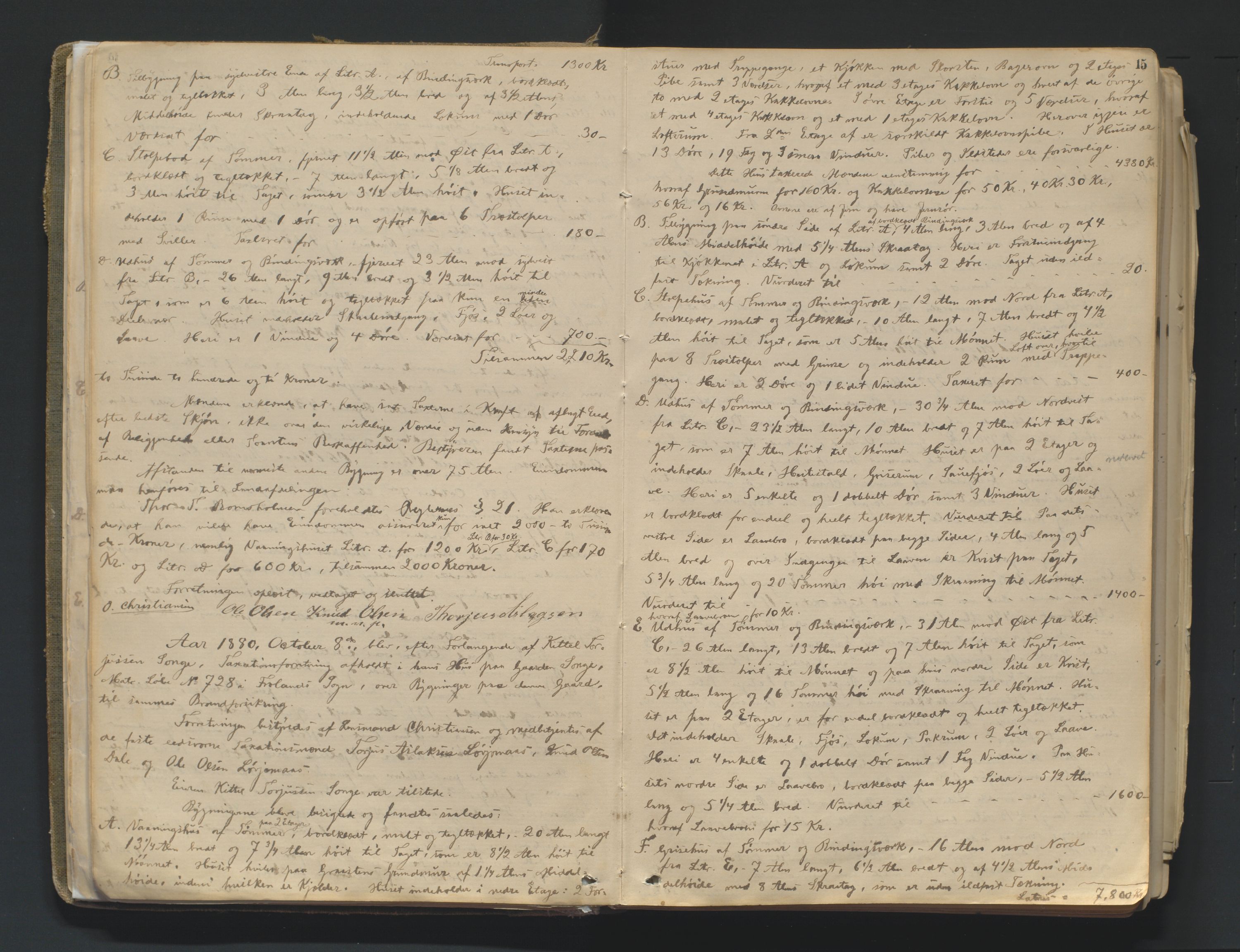 Norges Brannkasse Froland, AV/SAK-2241-0016/F/Fa/L0001: Branntakstprotokoll nr. 2, 1875-1948, p. 14b-15a