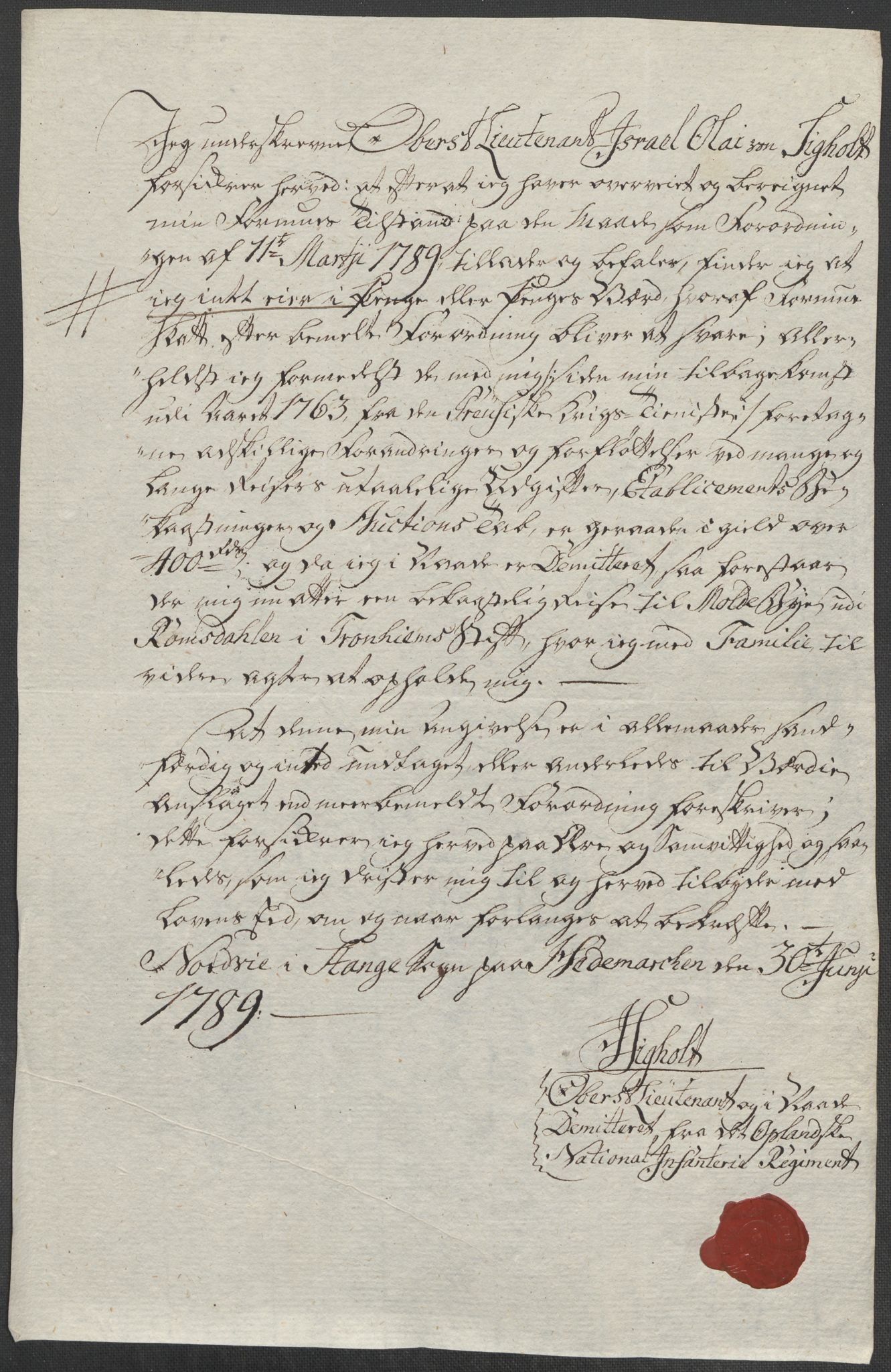 Rentekammeret inntil 1814, Reviderte regnskaper, Mindre regnskaper, AV/RA-EA-4068/Rf/Rfe/L0013: Hedmark fogderi, 1789, p. 370