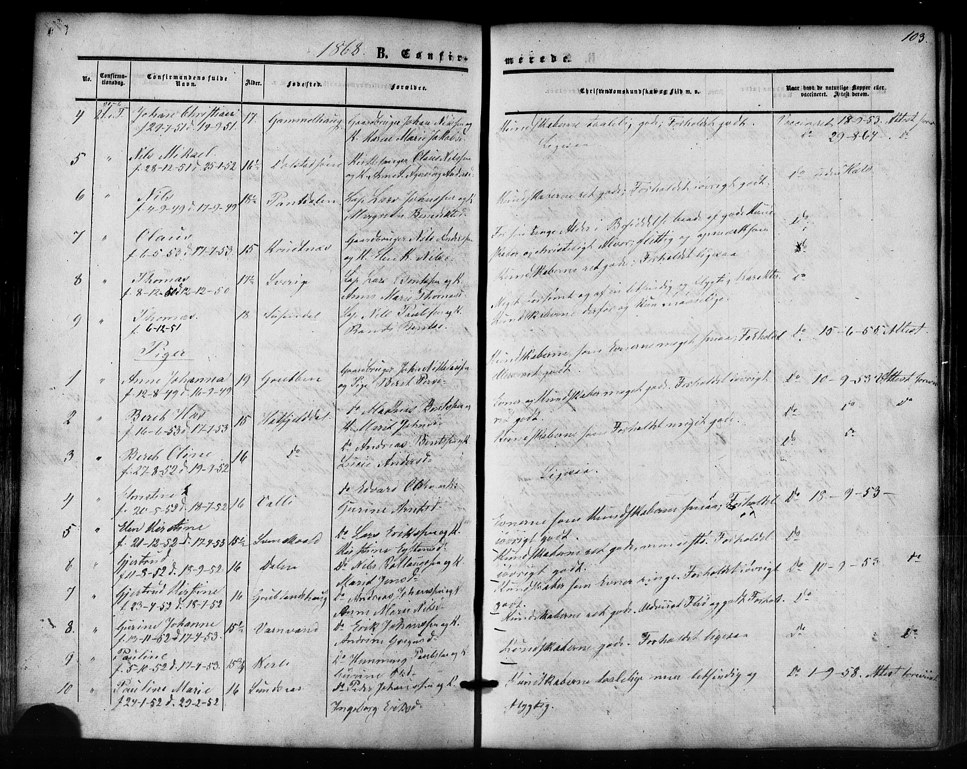 Ministerialprotokoller, klokkerbøker og fødselsregistre - Nordland, AV/SAT-A-1459/823/L0324: Parish register (official) no. 823A01, 1860-1878, p. 103