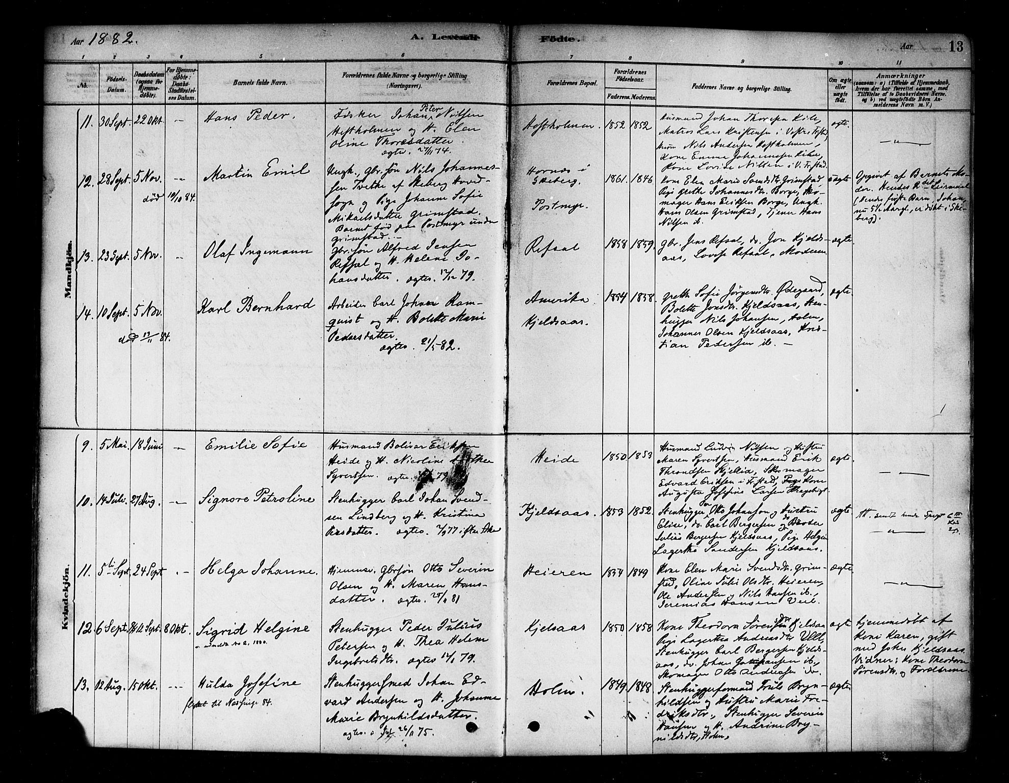 Borge prestekontor Kirkebøker, AV/SAO-A-10903/F/Fb/L0003: Parish register (official) no. II 3, 1878-1902, p. 13