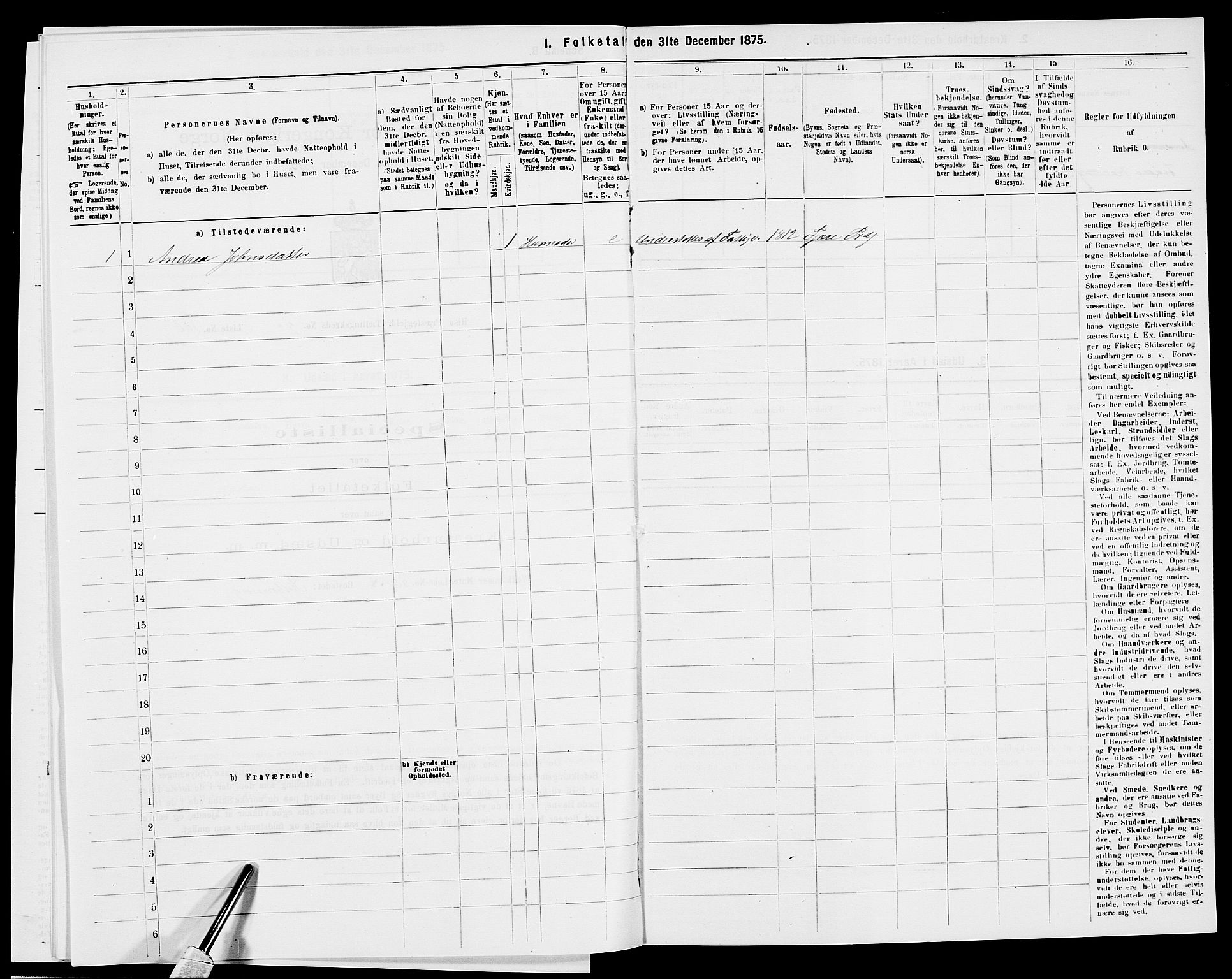 SAK, 1875 census for 0922P Hisøy, 1875, p. 486