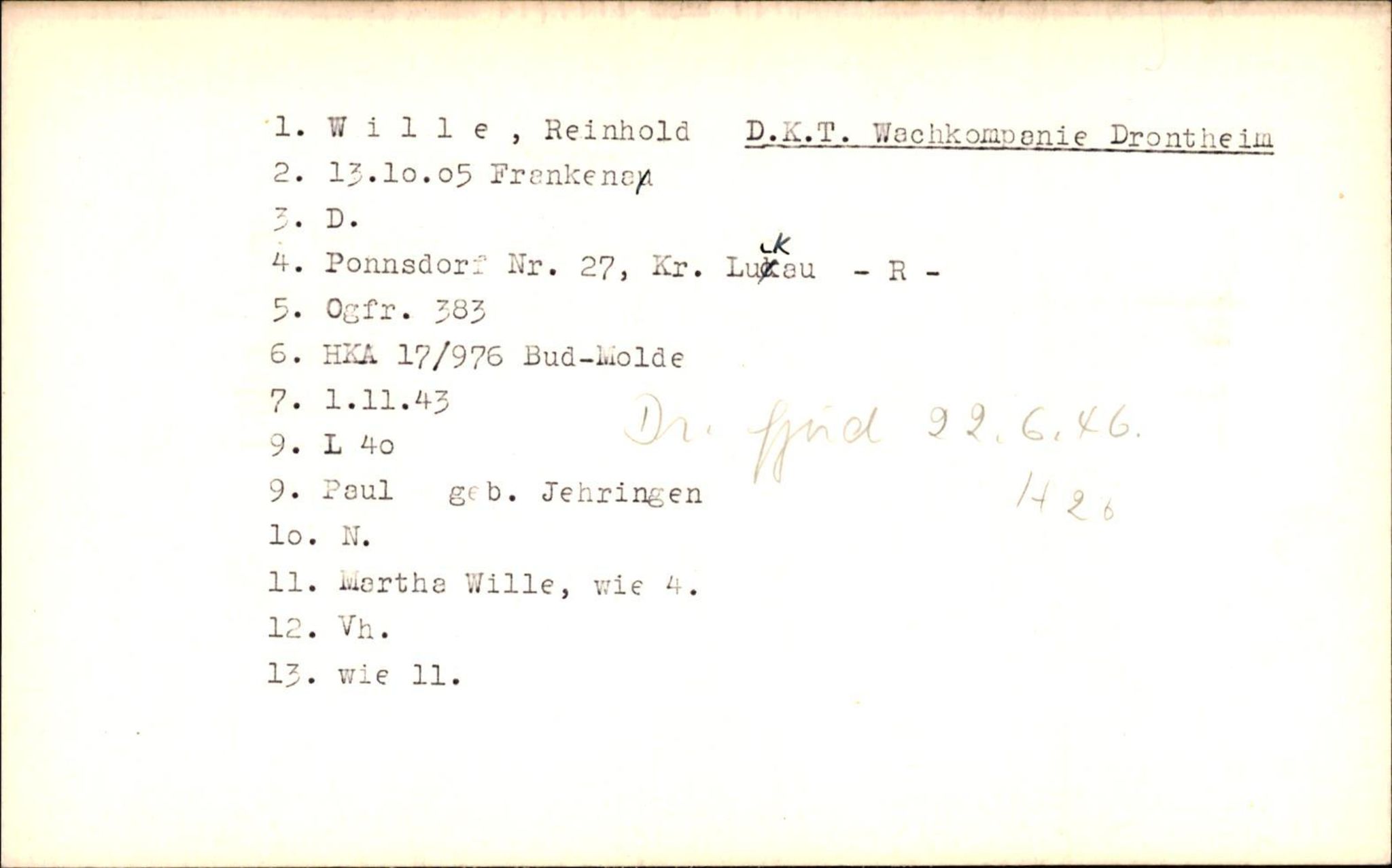 Hjemsendte tyskere , AV/RA-RAFA-6487/D/Db/L0029: Wilke-Zywitz, 1945-1947, p. 43