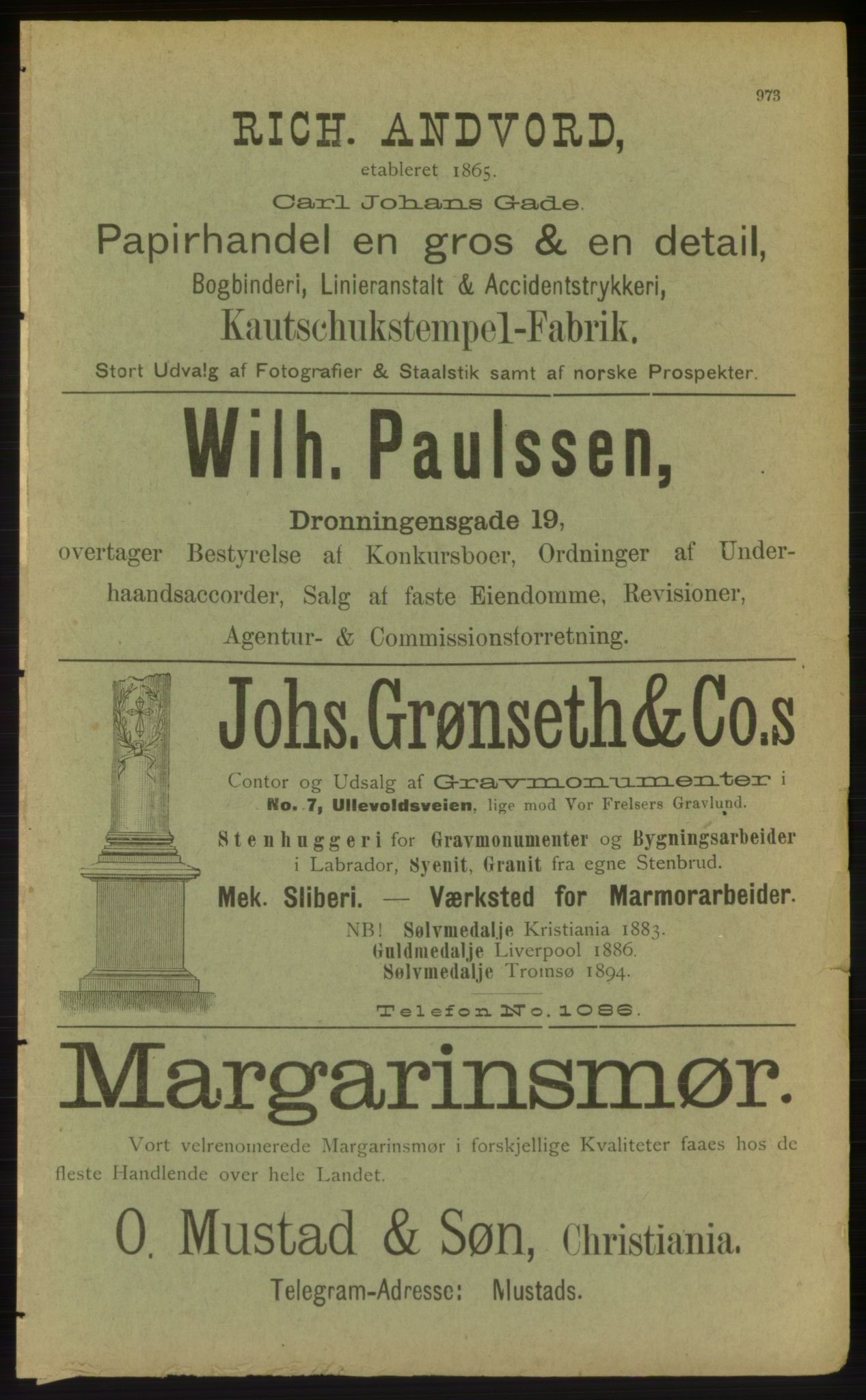 Kristiania/Oslo adressebok, PUBL/-, 1898, p. 973