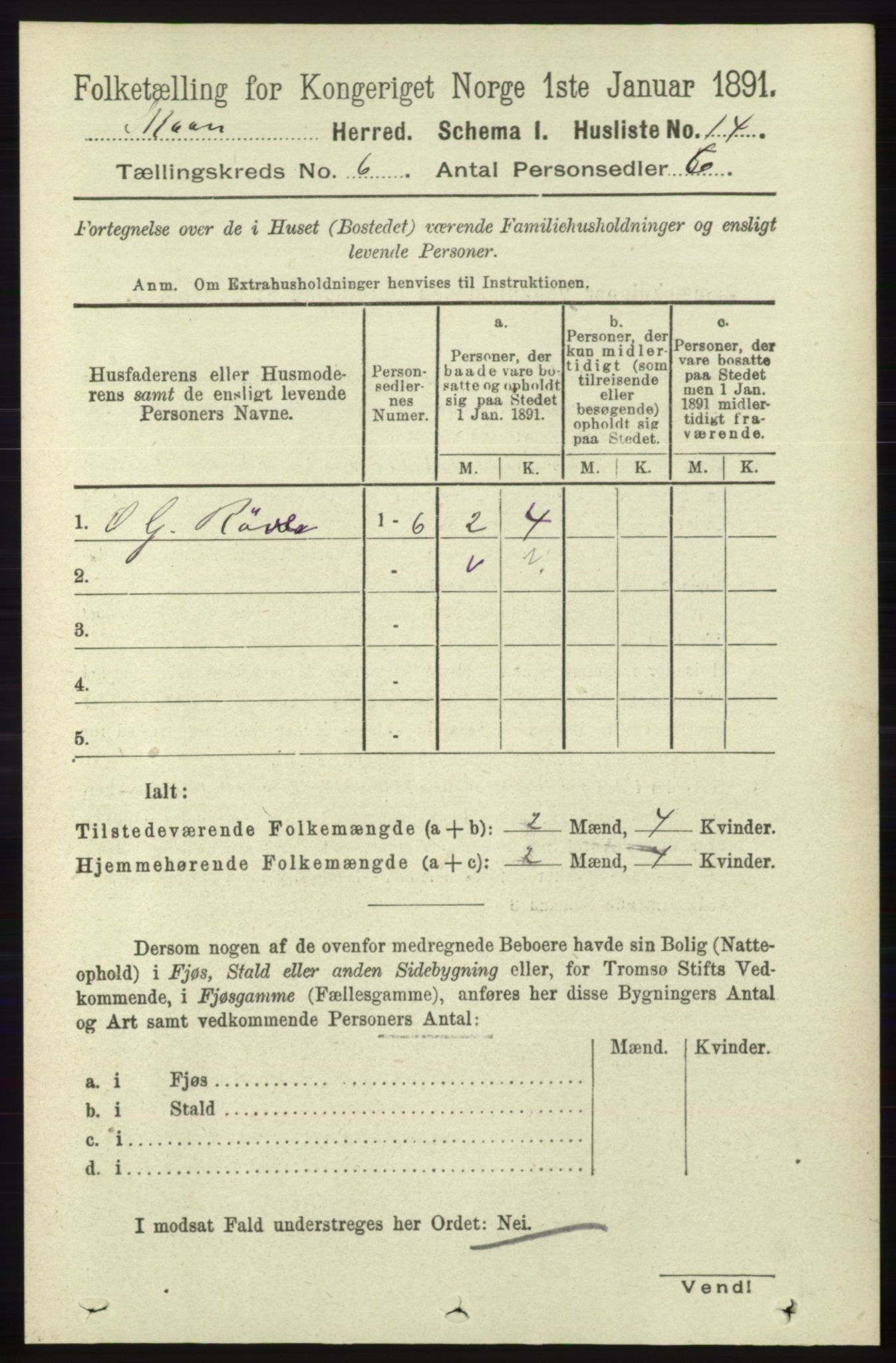 RA, 1891 census for 1153 Skåre, 1891, p. 2384