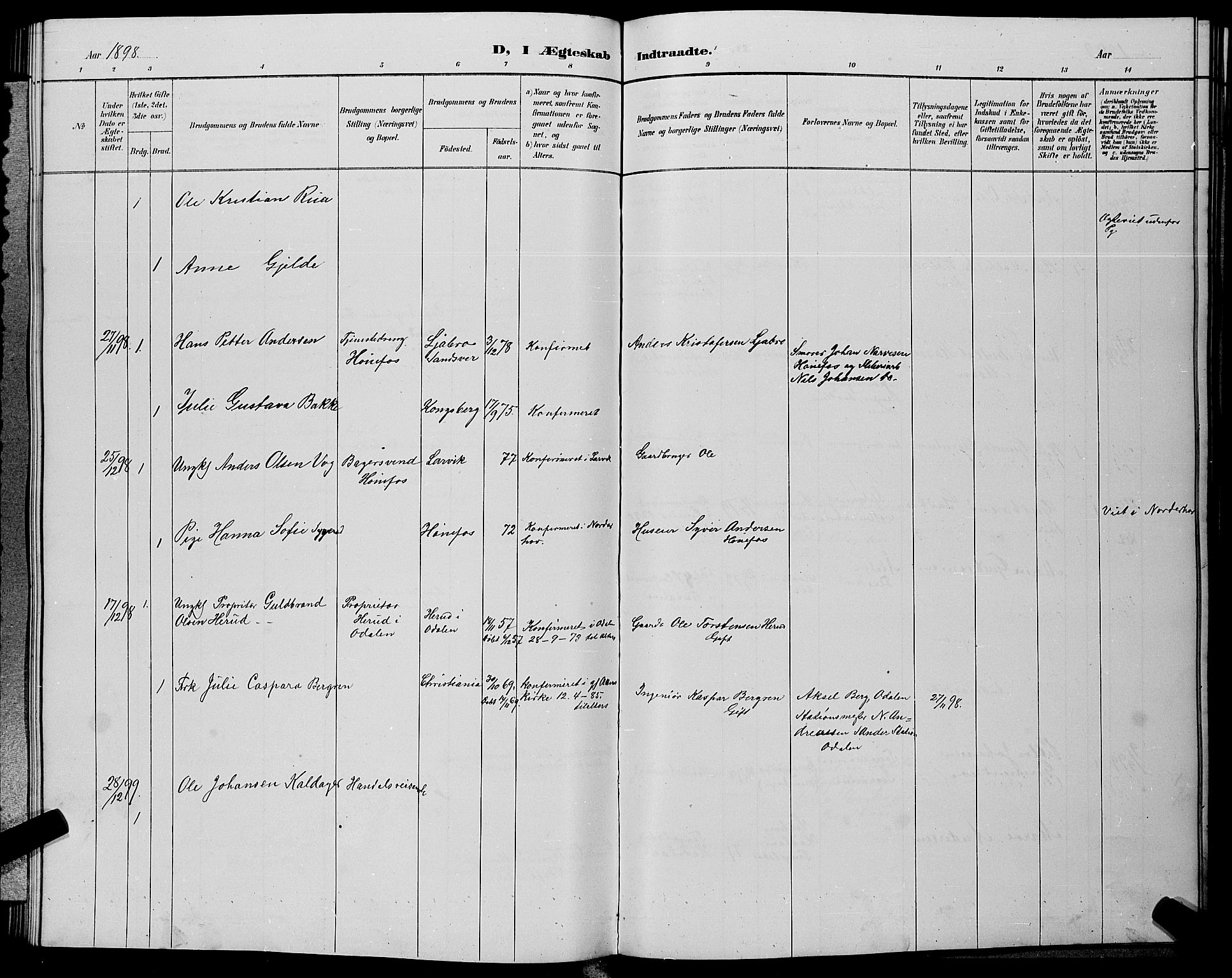 Hønefoss kirkebøker, SAKO/A-609/G/Ga/L0002: Parish register (copy) no. 2, 1888-1904