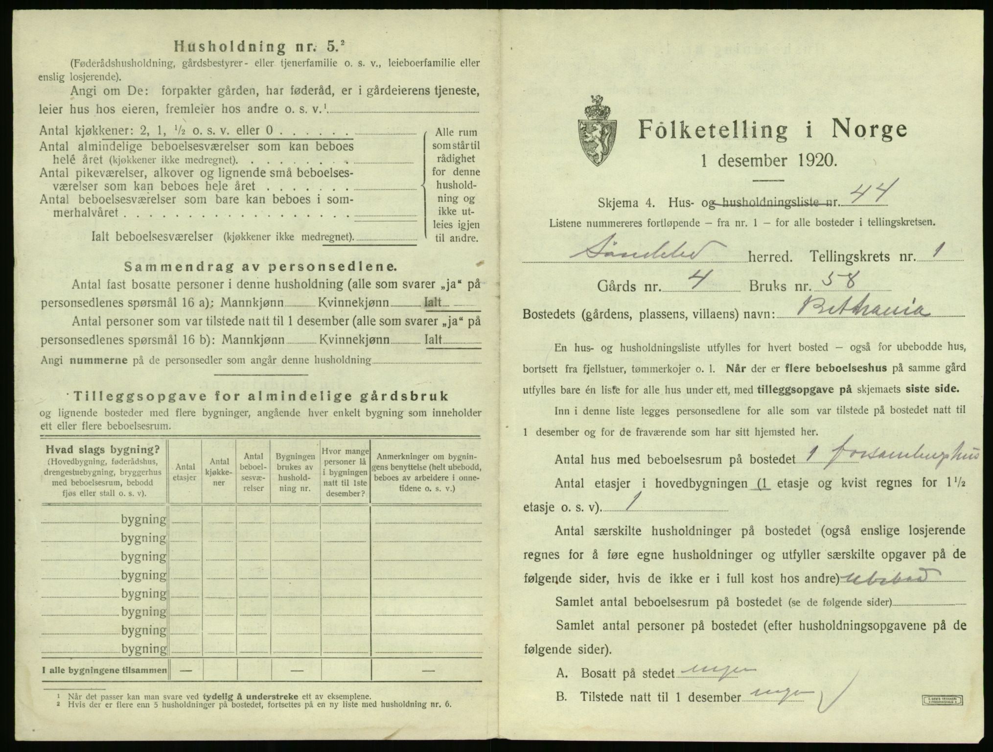 SAK, 1920 census for Søndeled, 1920, p. 147