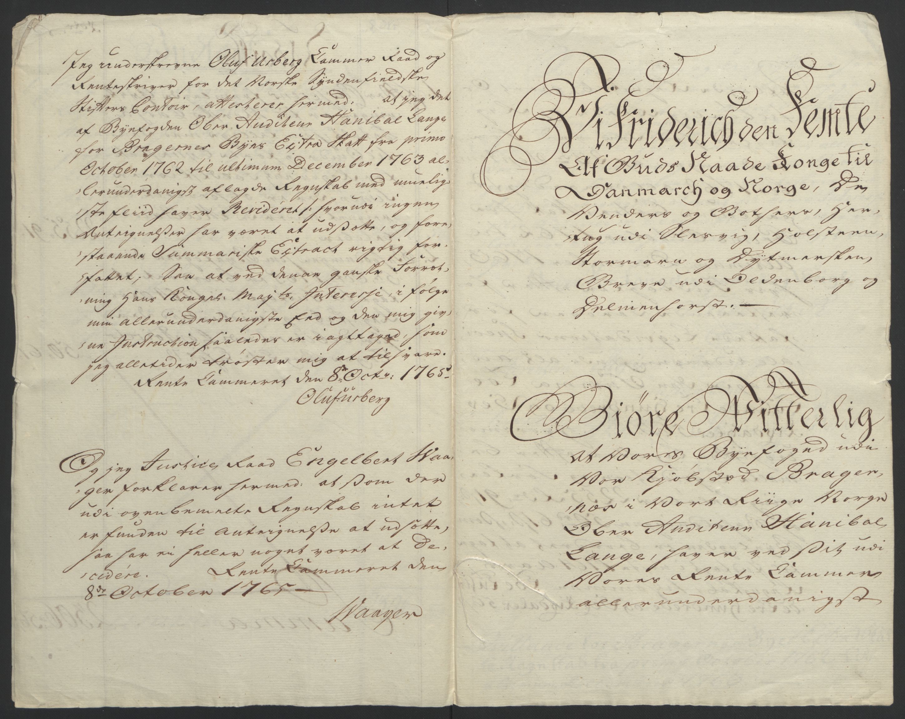 Rentekammeret inntil 1814, Reviderte regnskaper, Byregnskaper, AV/RA-EA-4066/R/Rf/L0119/0001: [F2] Kontribusjonsregnskap / Ekstraskatt, 1762-1767, p. 7