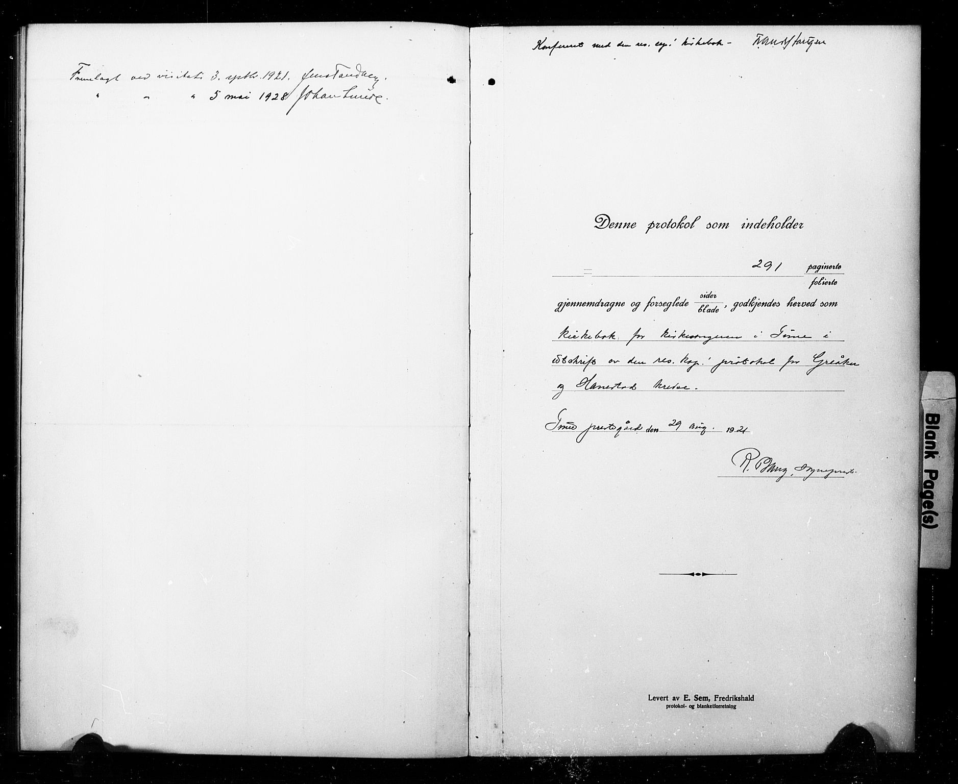 Tune prestekontor Kirkebøker, SAO/A-2007/G/Gc/L0001: Parish register (copy) no. III 1, 1920-1930