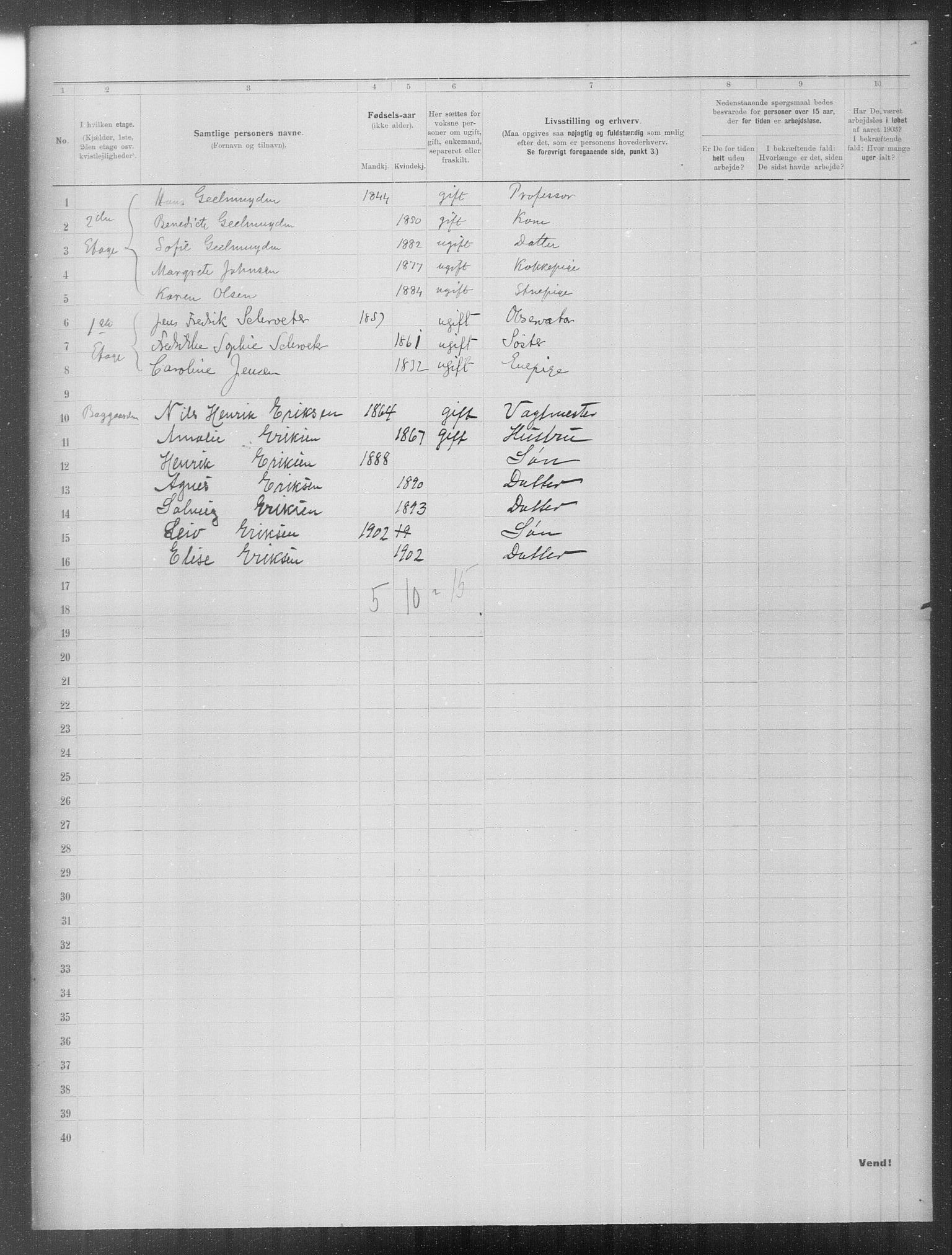 OBA, Municipal Census 1903 for Kristiania, 1903, p. 14483