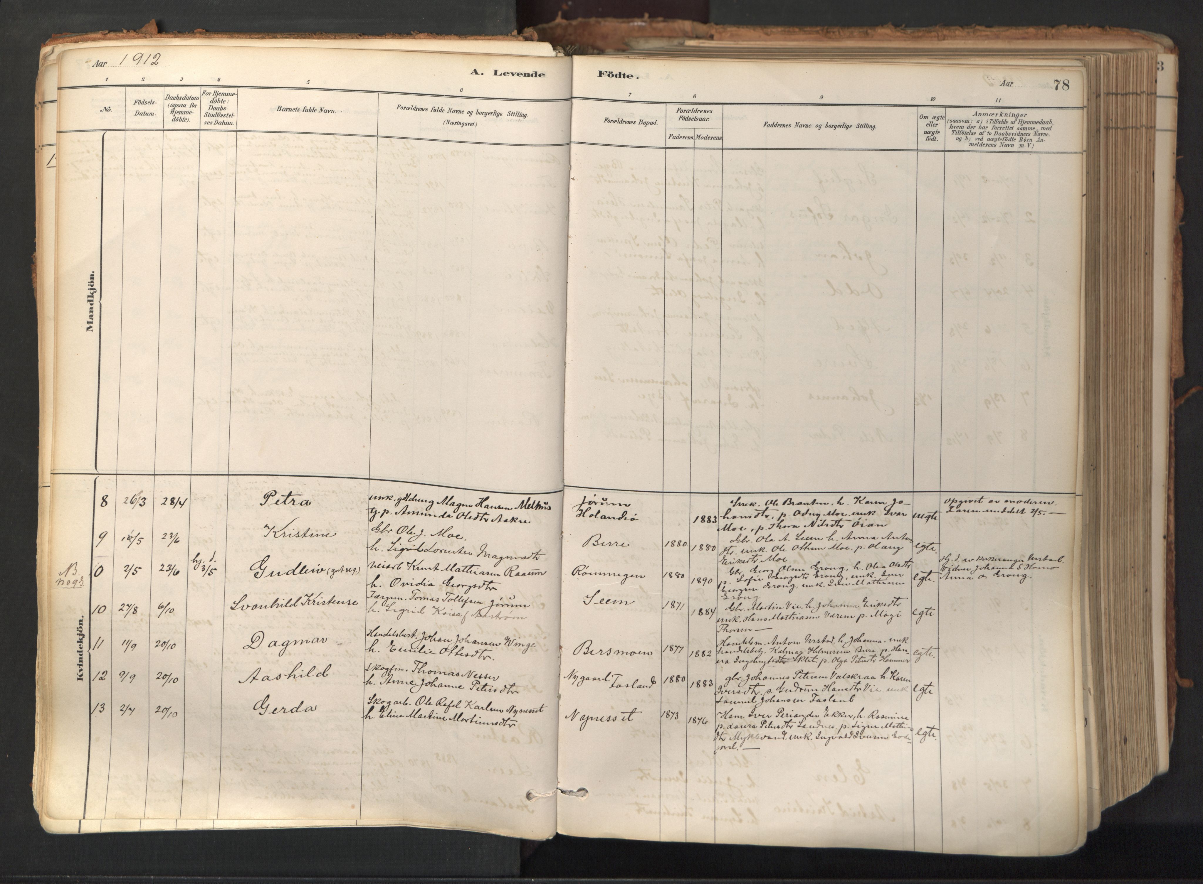Ministerialprotokoller, klokkerbøker og fødselsregistre - Nord-Trøndelag, AV/SAT-A-1458/758/L0519: Parish register (official) no. 758A04, 1880-1926, p. 78