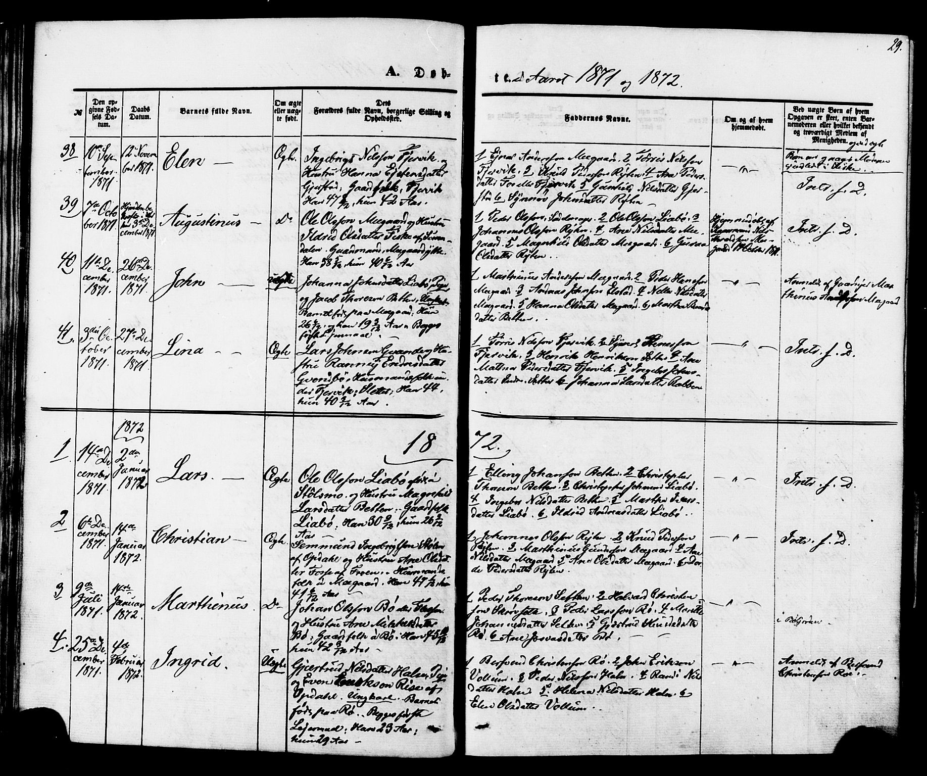 Ministerialprotokoller, klokkerbøker og fødselsregistre - Møre og Romsdal, SAT/A-1454/576/L0884: Parish register (official) no. 576A02, 1865-1879, p. 29