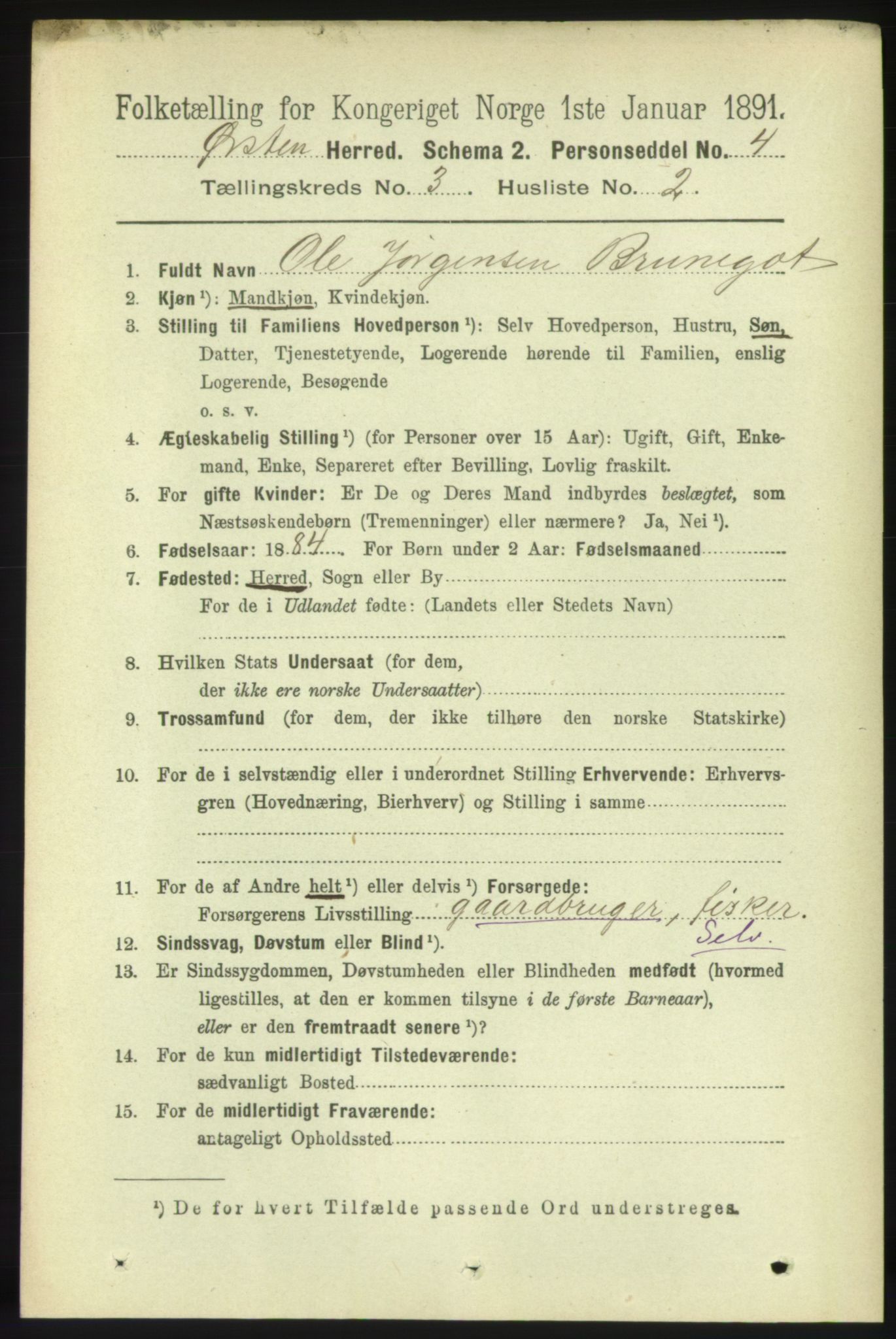 RA, 1891 census for 1520 Ørsta, 1891, p. 1218