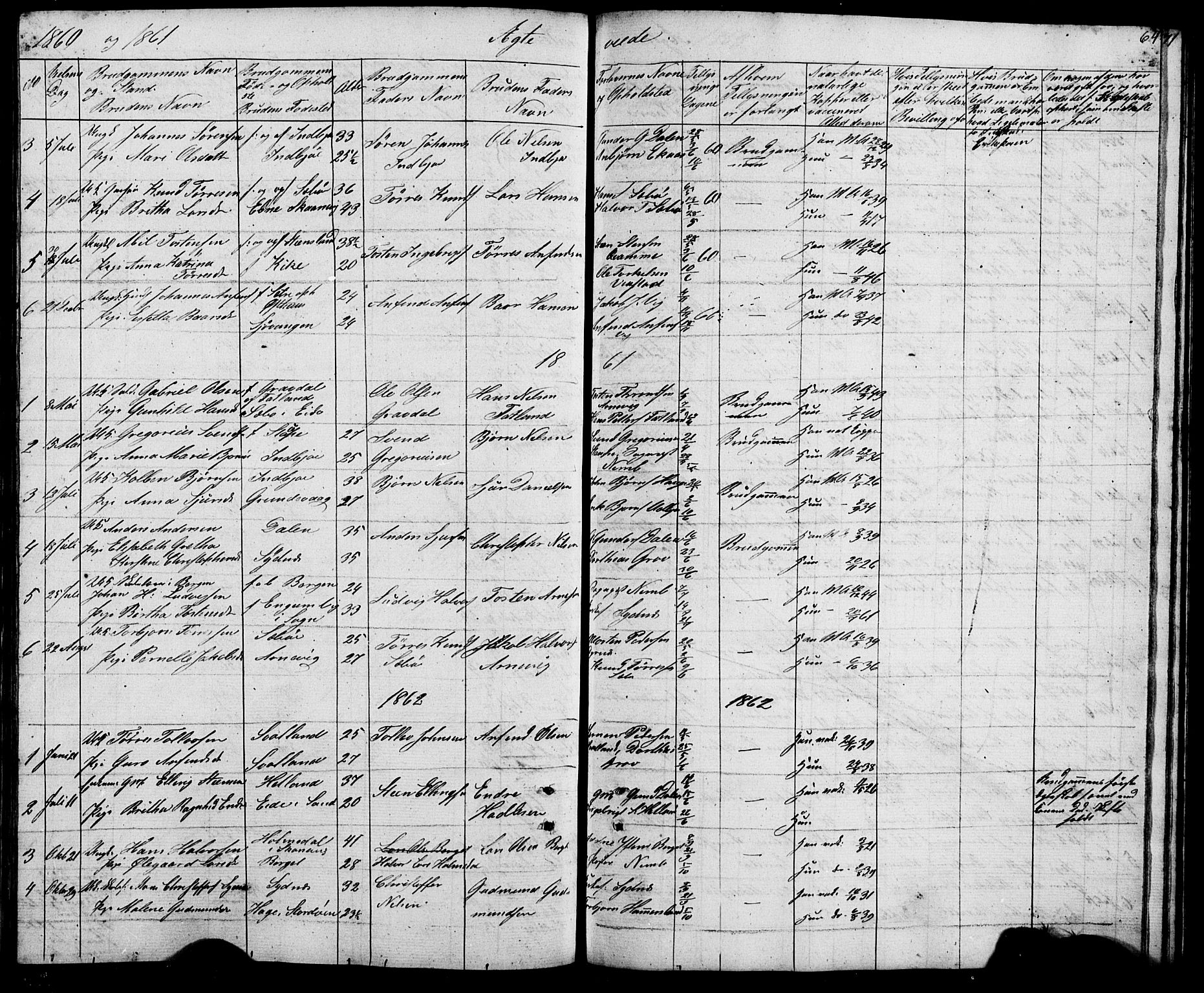 Fjelberg sokneprestembete, SAB/A-75201/H/Hab: Parish register (copy) no. A 2, 1851-1864, p. 64