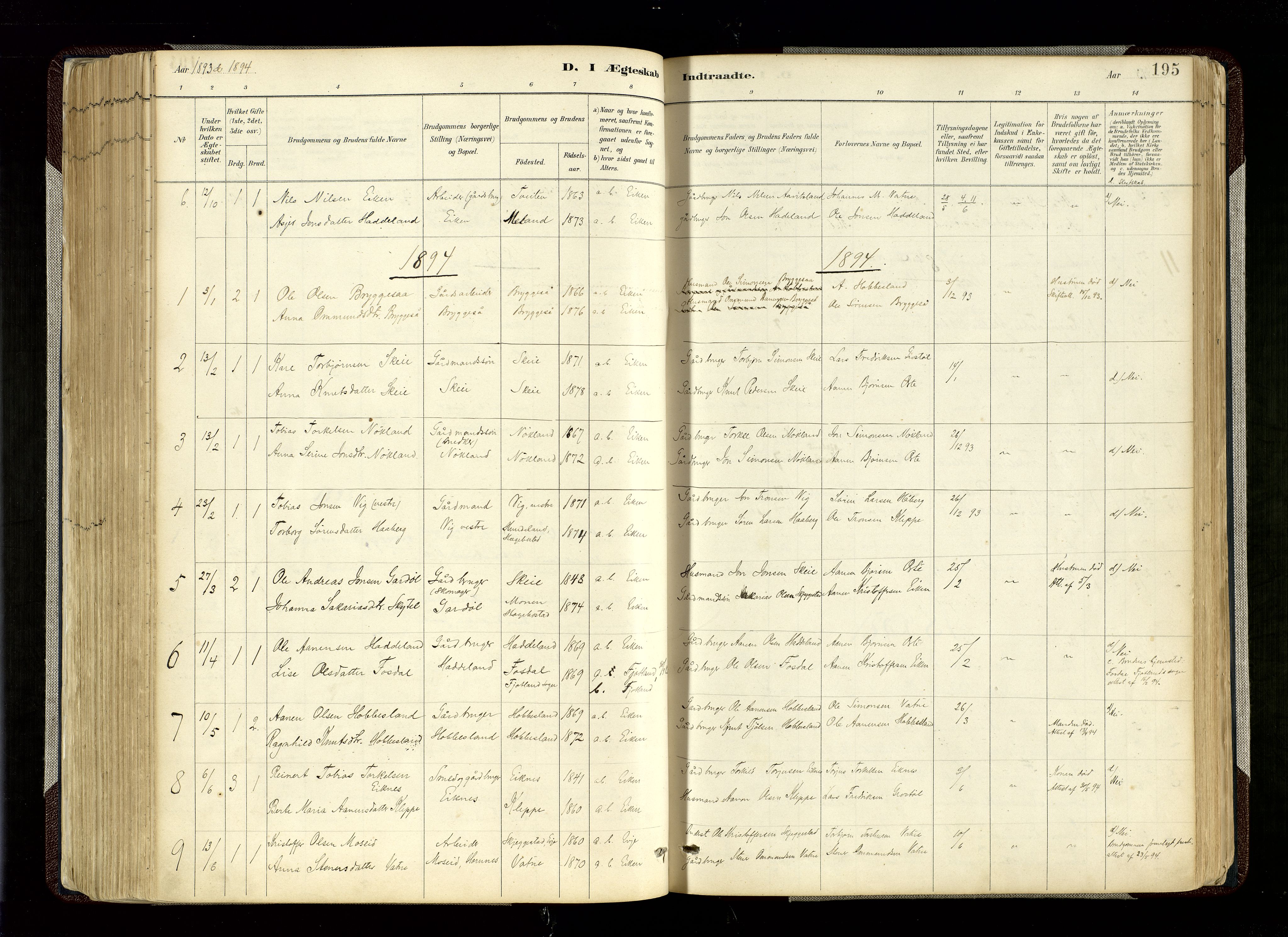 Hægebostad sokneprestkontor, AV/SAK-1111-0024/F/Fa/Fab/L0004: Parish register (official) no. A 4, 1887-1929, p. 195