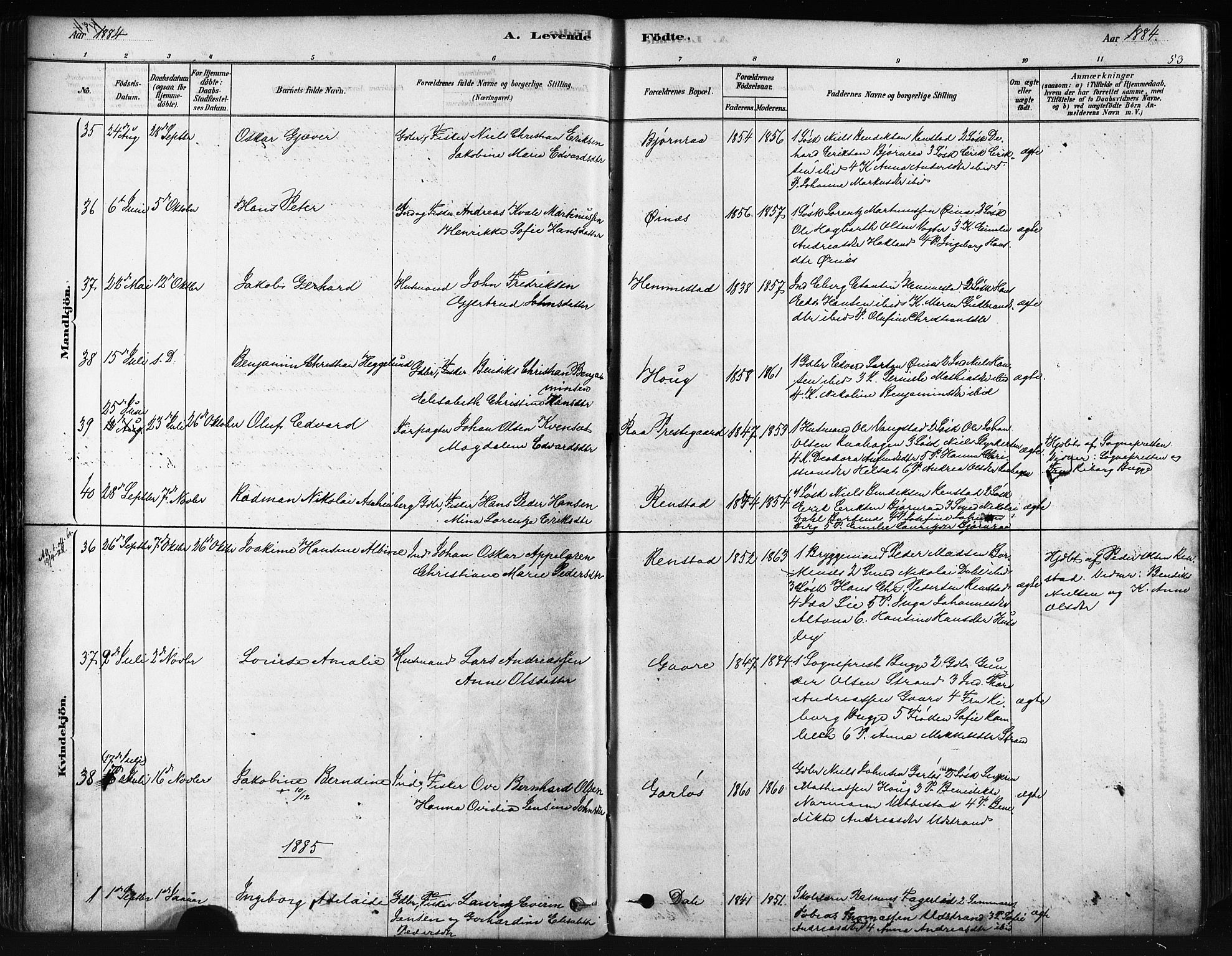 Kvæfjord sokneprestkontor, AV/SATØ-S-1323/G/Ga/Gaa/L0005kirke: Parish register (official) no. 5, 1878-1894, p. 53