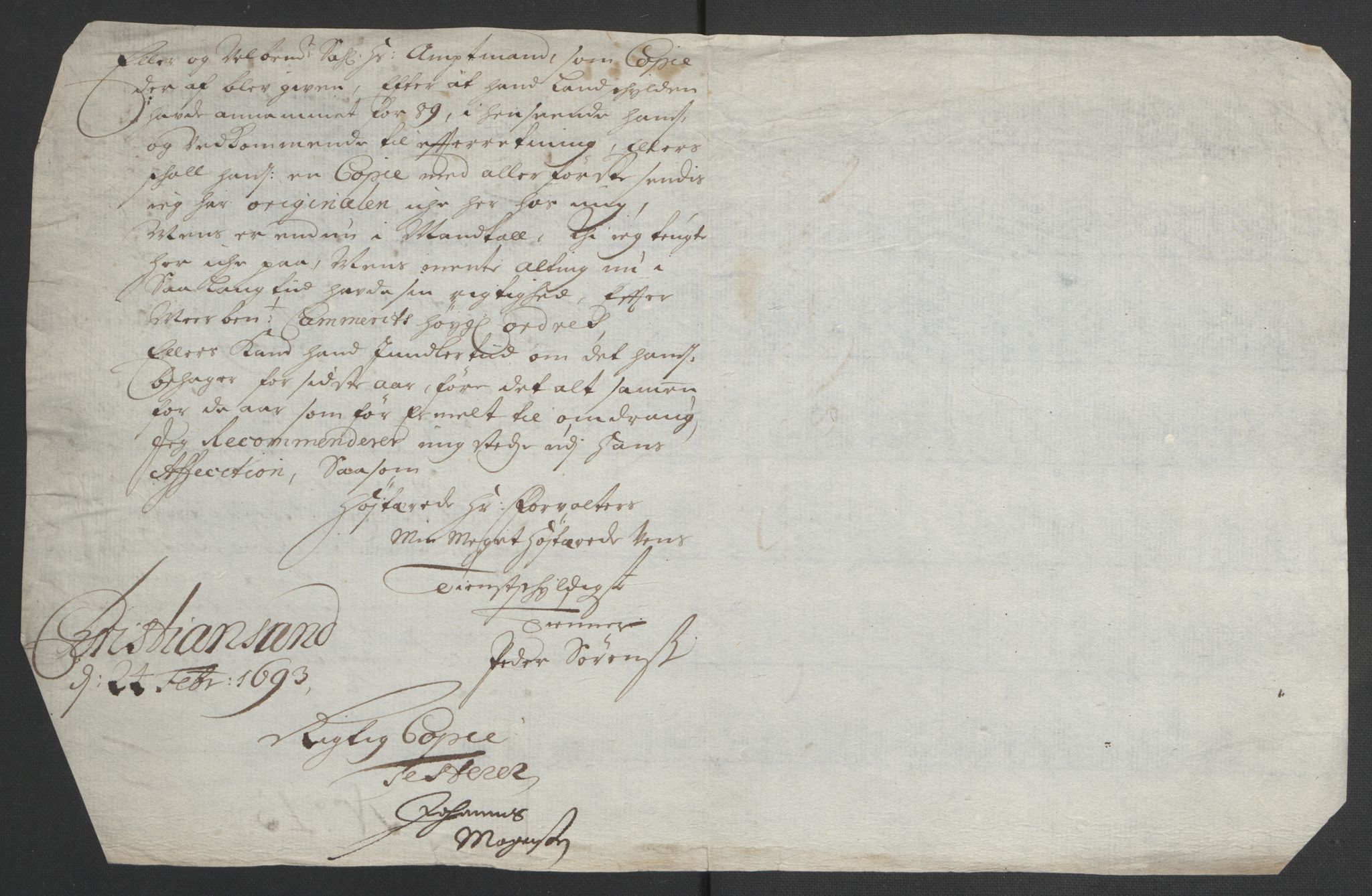 Rentekammeret inntil 1814, Reviderte regnskaper, Fogderegnskap, AV/RA-EA-4092/R33/L1973: Fogderegnskap Larvik grevskap, 1692, p. 226