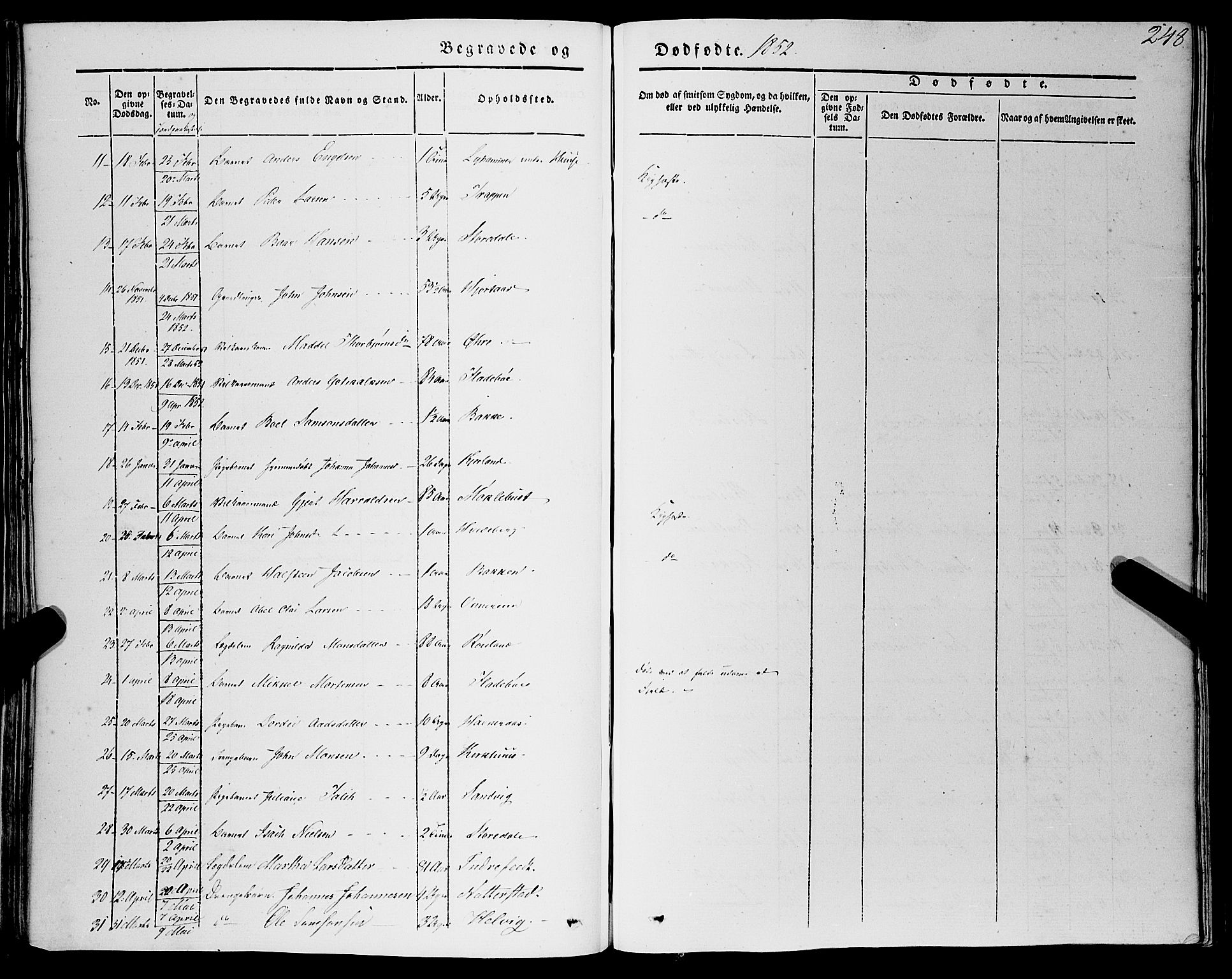 Kvinnherad sokneprestembete, SAB/A-76401/H/Haa: Parish register (official) no. A 7, 1843-1853, p. 248