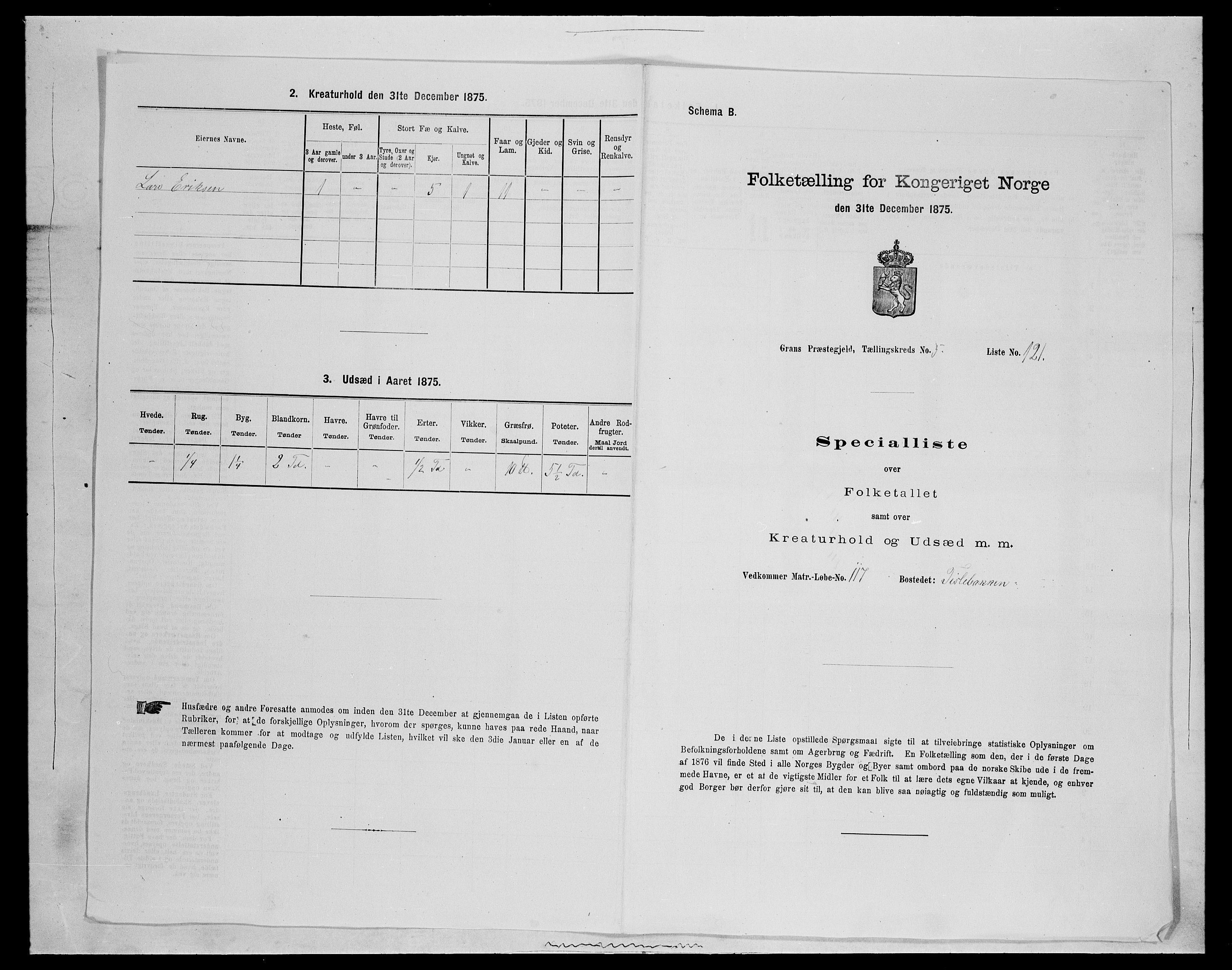 SAH, 1875 census for 0534P Gran, 1875, p. 1006