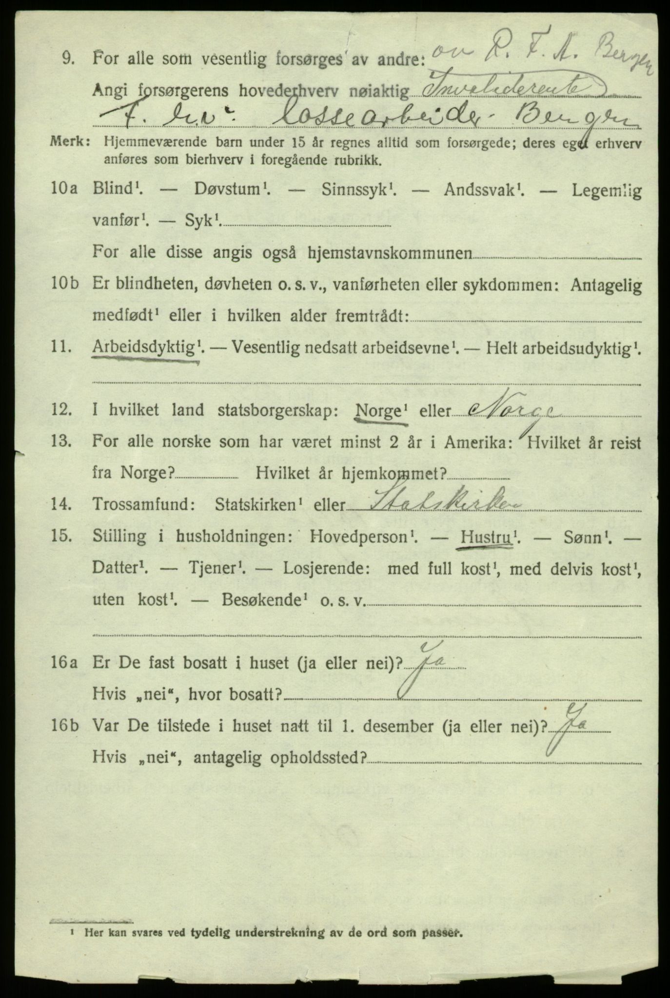 SAB, 1920 census for Åsane, 1920, p. 2850