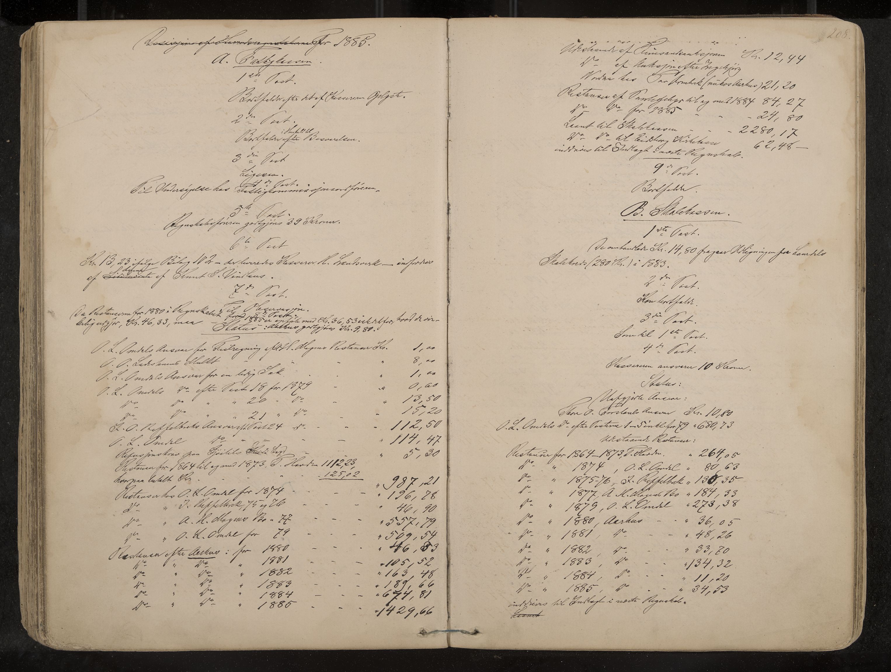 Lårdal formannskap og sentraladministrasjon, IKAK/0833021/A/L0002: Møtebok, 1865-1893, p. 208