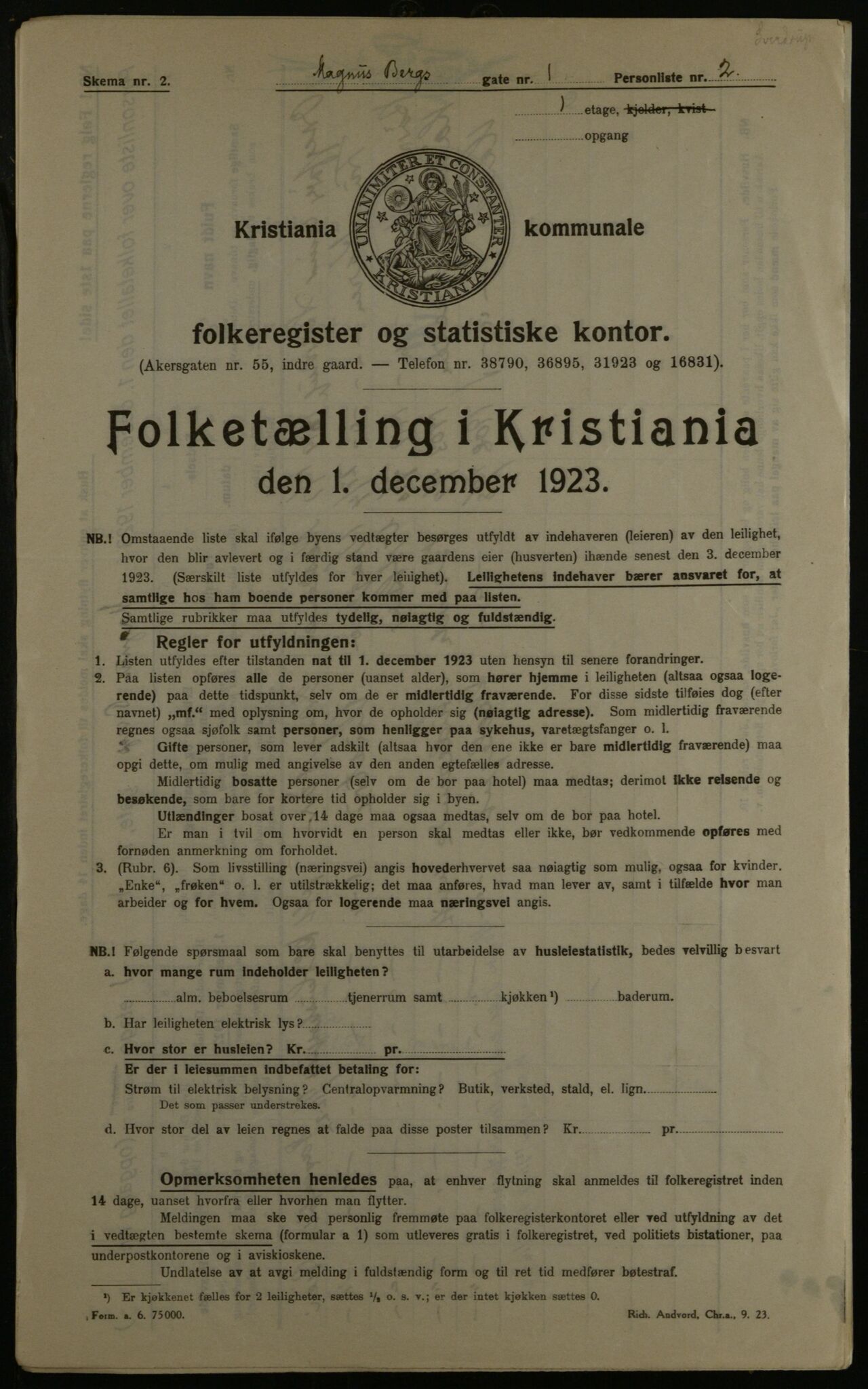 OBA, Municipal Census 1923 for Kristiania, 1923, p. 65676