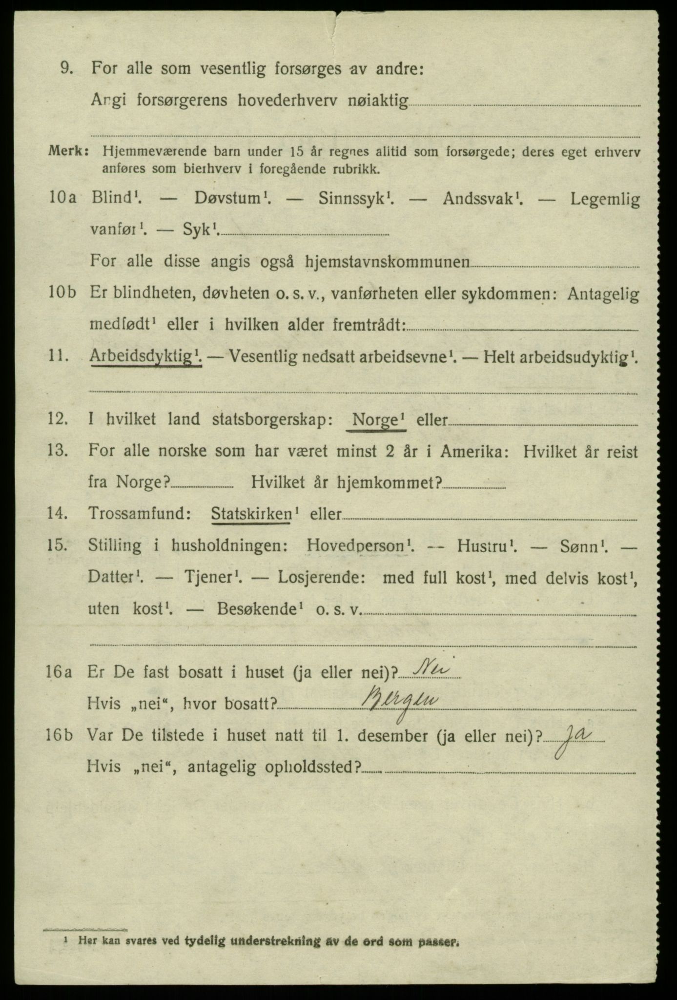 SAB, 1920 census for Hamre, 1920, p. 2340