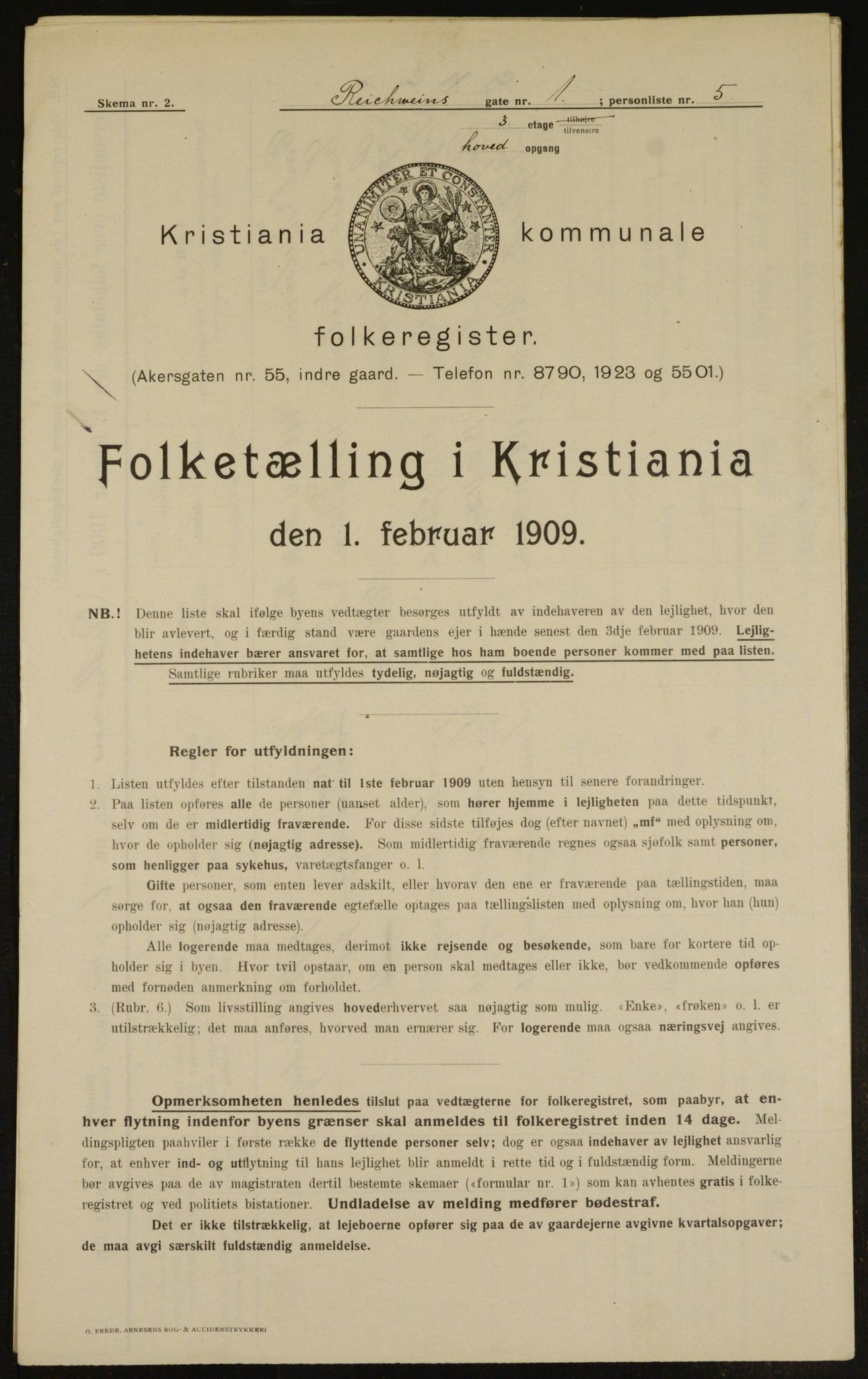 OBA, Municipal Census 1909 for Kristiania, 1909, p. 74938