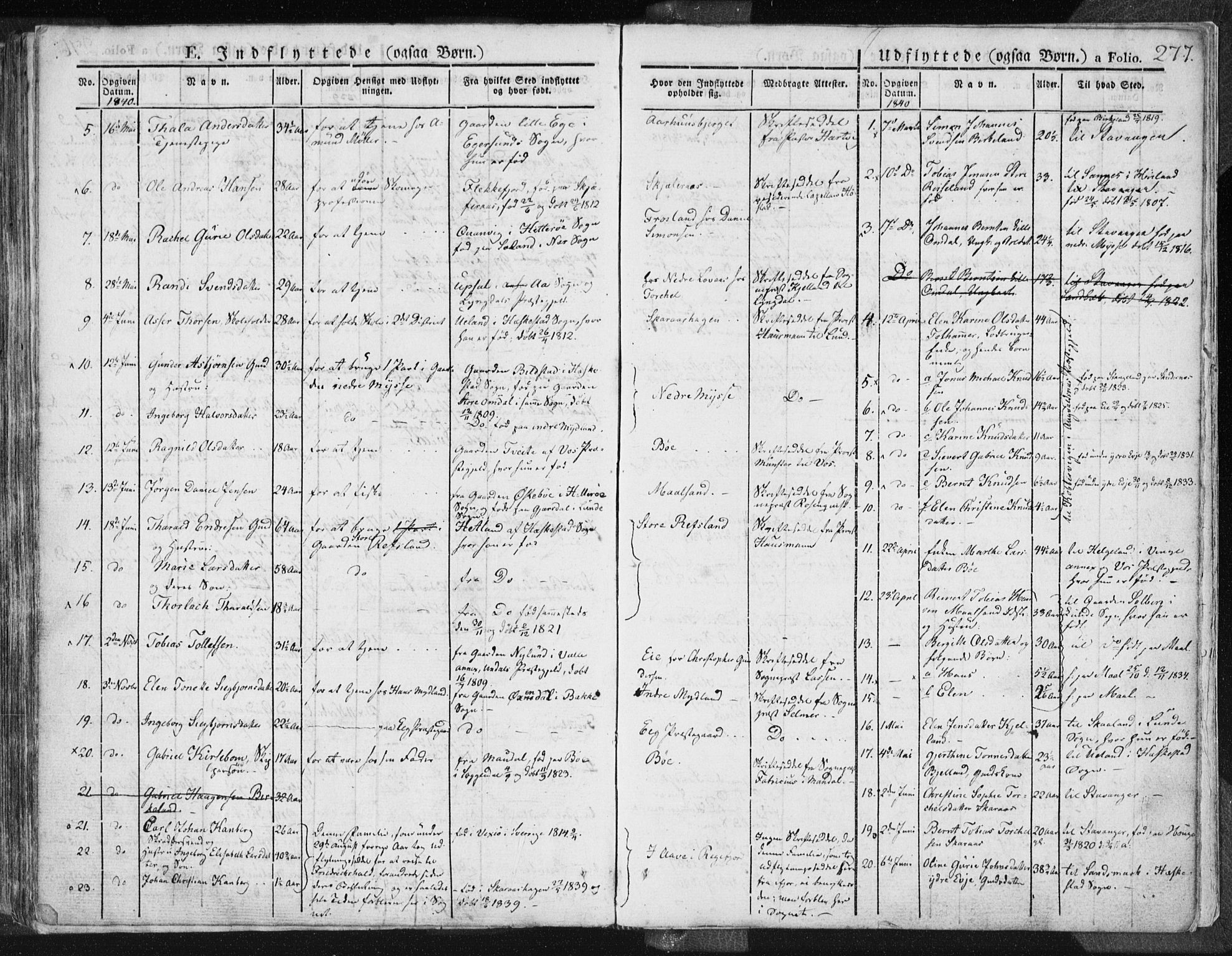 Sokndal sokneprestkontor, AV/SAST-A-101808: Parish register (official) no. A 7.1, 1826-1842, p. 277