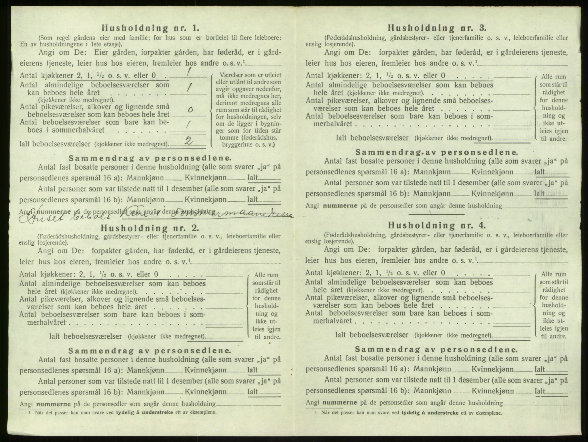 SAB, 1920 census for Hosanger, 1920, p. 96