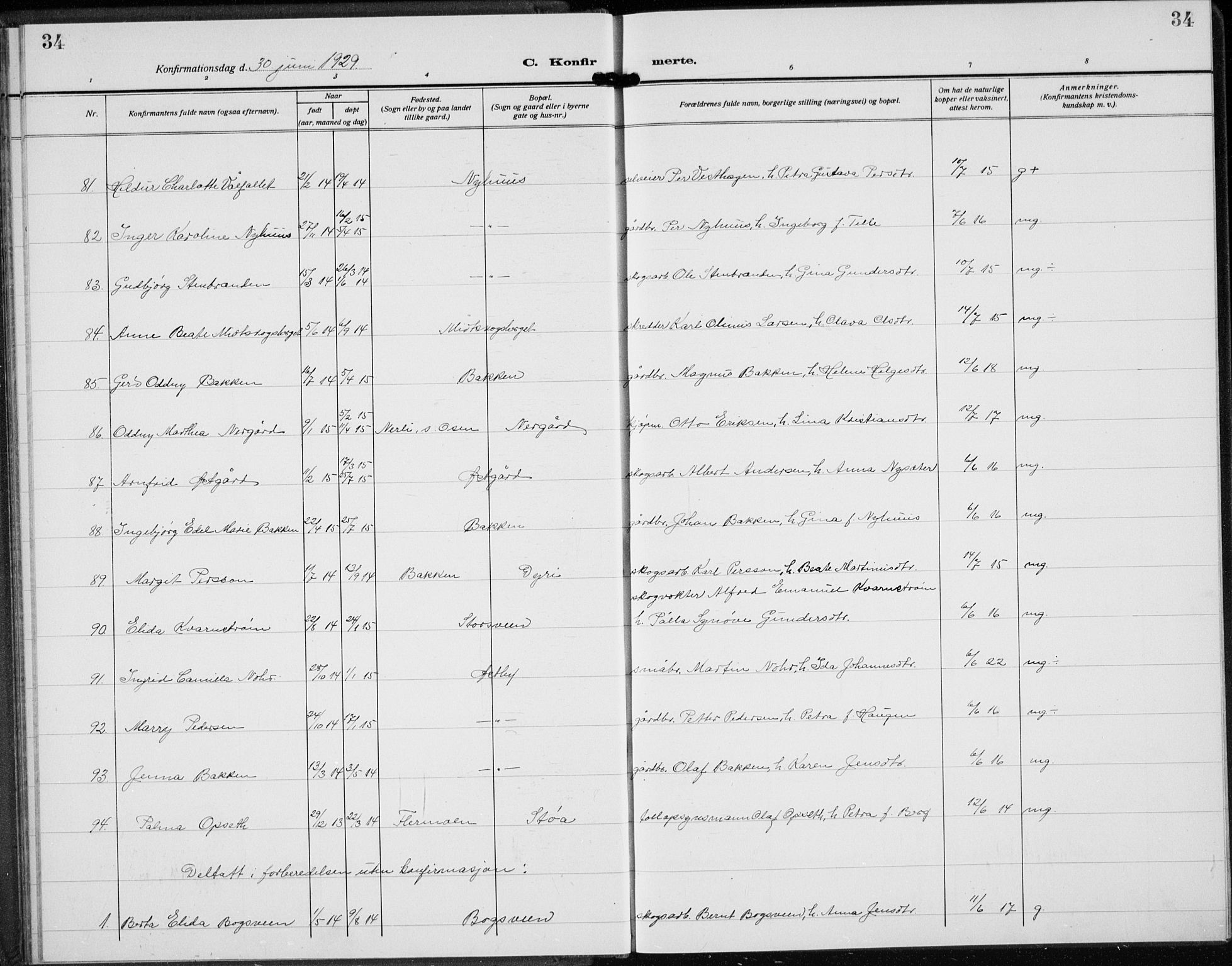 Trysil prestekontor, AV/SAH-PREST-046/H/Ha/Hab/L0010: Parish register (copy) no. 10, 1917-1937, p. 34