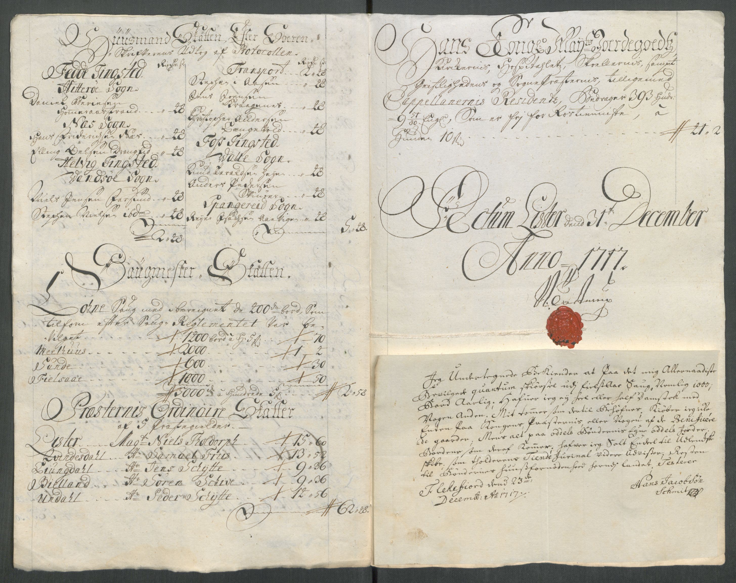 Rentekammeret inntil 1814, Reviderte regnskaper, Fogderegnskap, AV/RA-EA-4092/R43/L2561: Fogderegnskap Lista og Mandal, 1717, p. 36