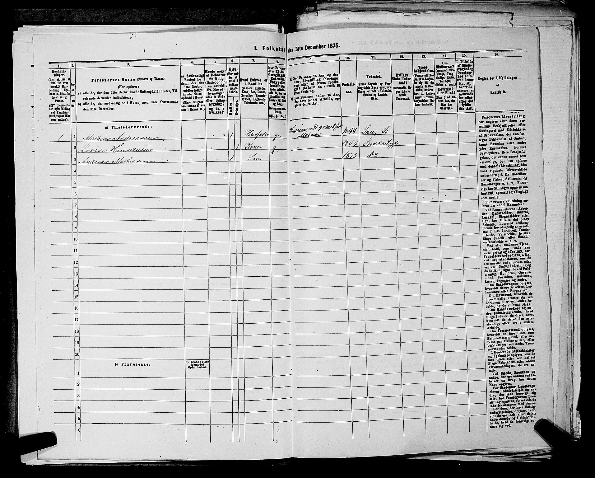 SAKO, 1875 census for 0720P Stokke, 1875, p. 1108