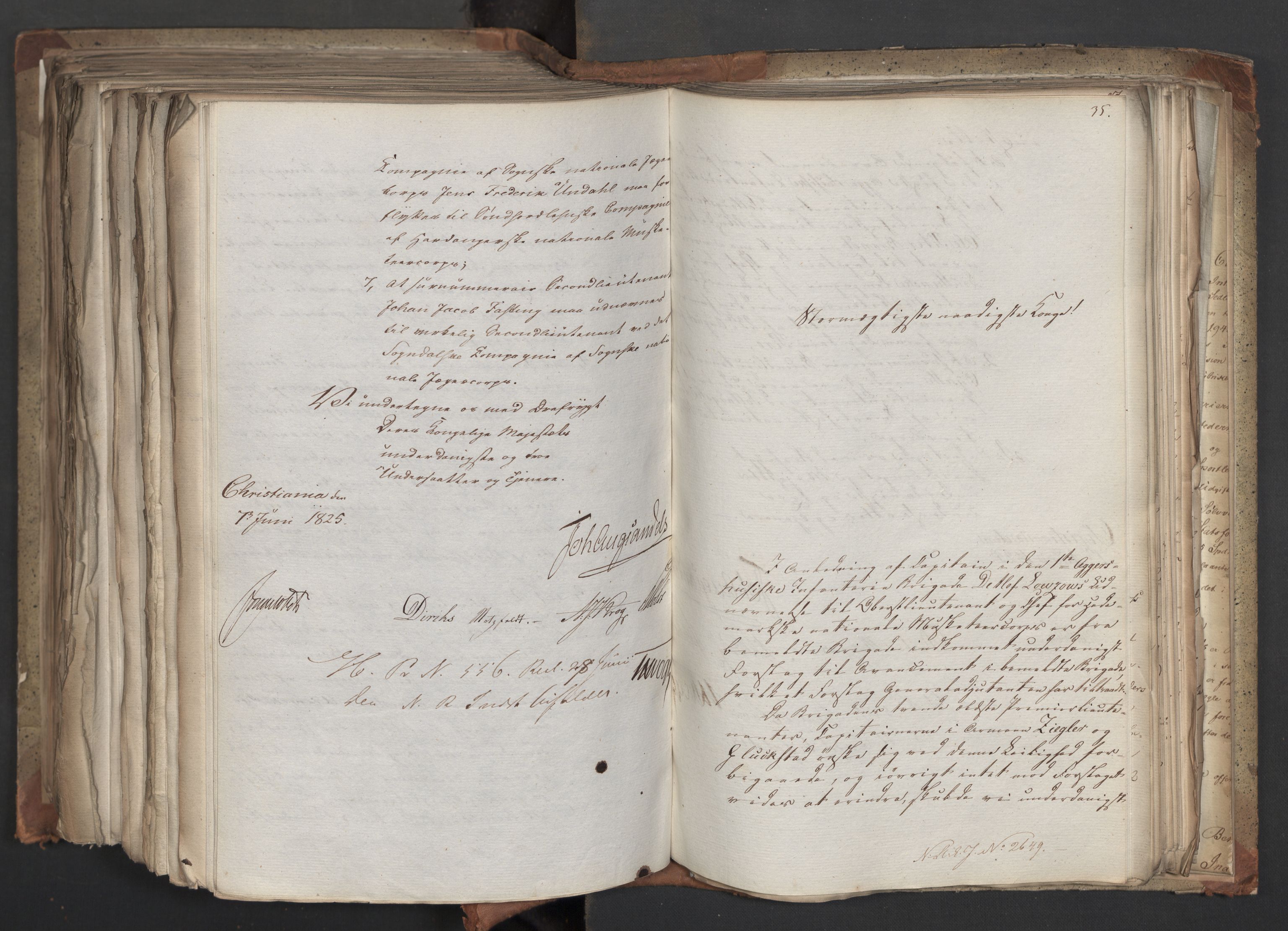 Statsrådsavdelingen i Stockholm, AV/RA-S-1003/D/Da/L0042: Regjeringsinnstillinger nr. 2467-2705, 1825, p. 527