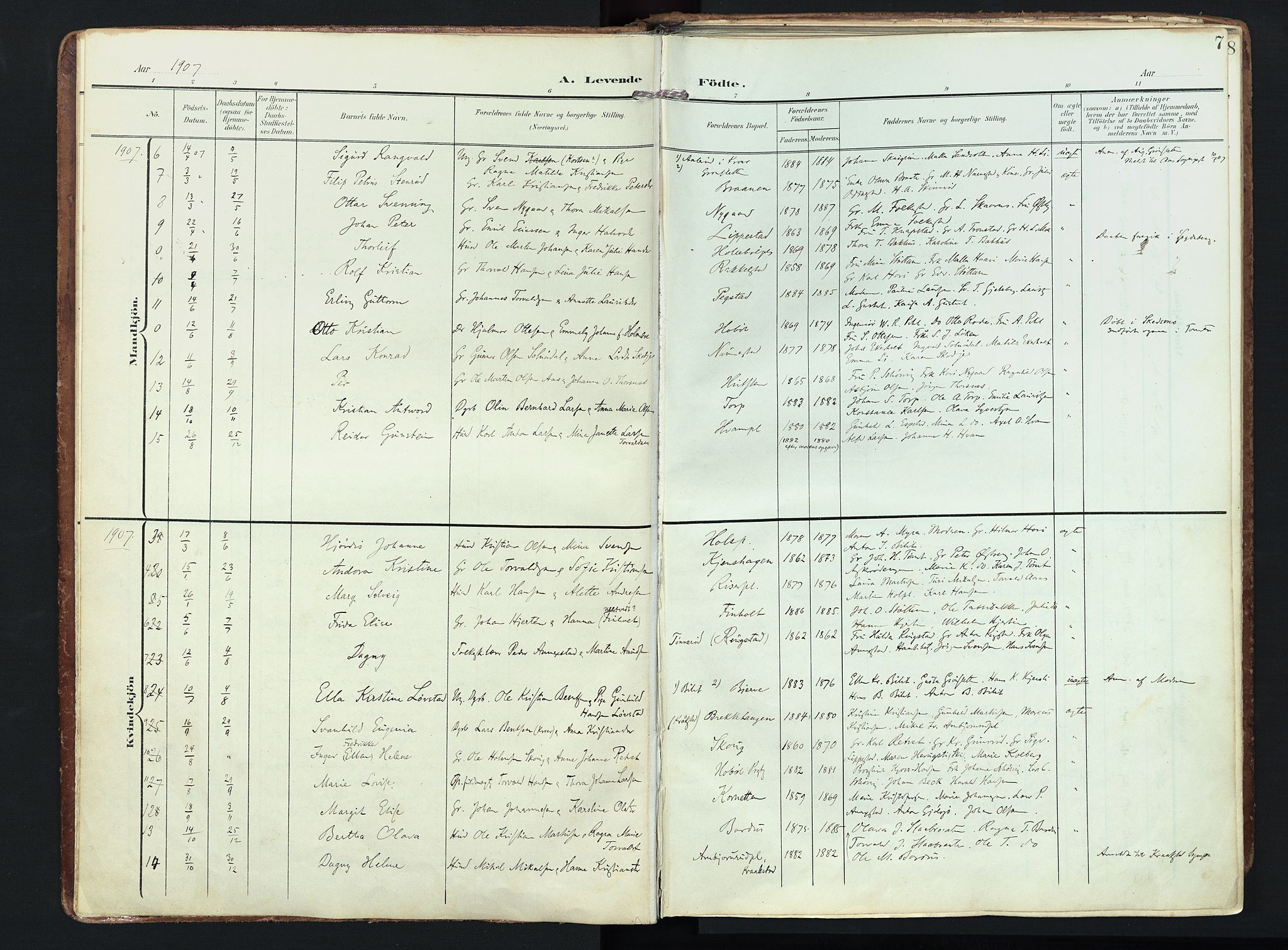 Hobøl prestekontor Kirkebøker, AV/SAO-A-2002/F/Fa/L0006: Parish register (official) no. I 6, 1905-1927, p. 7