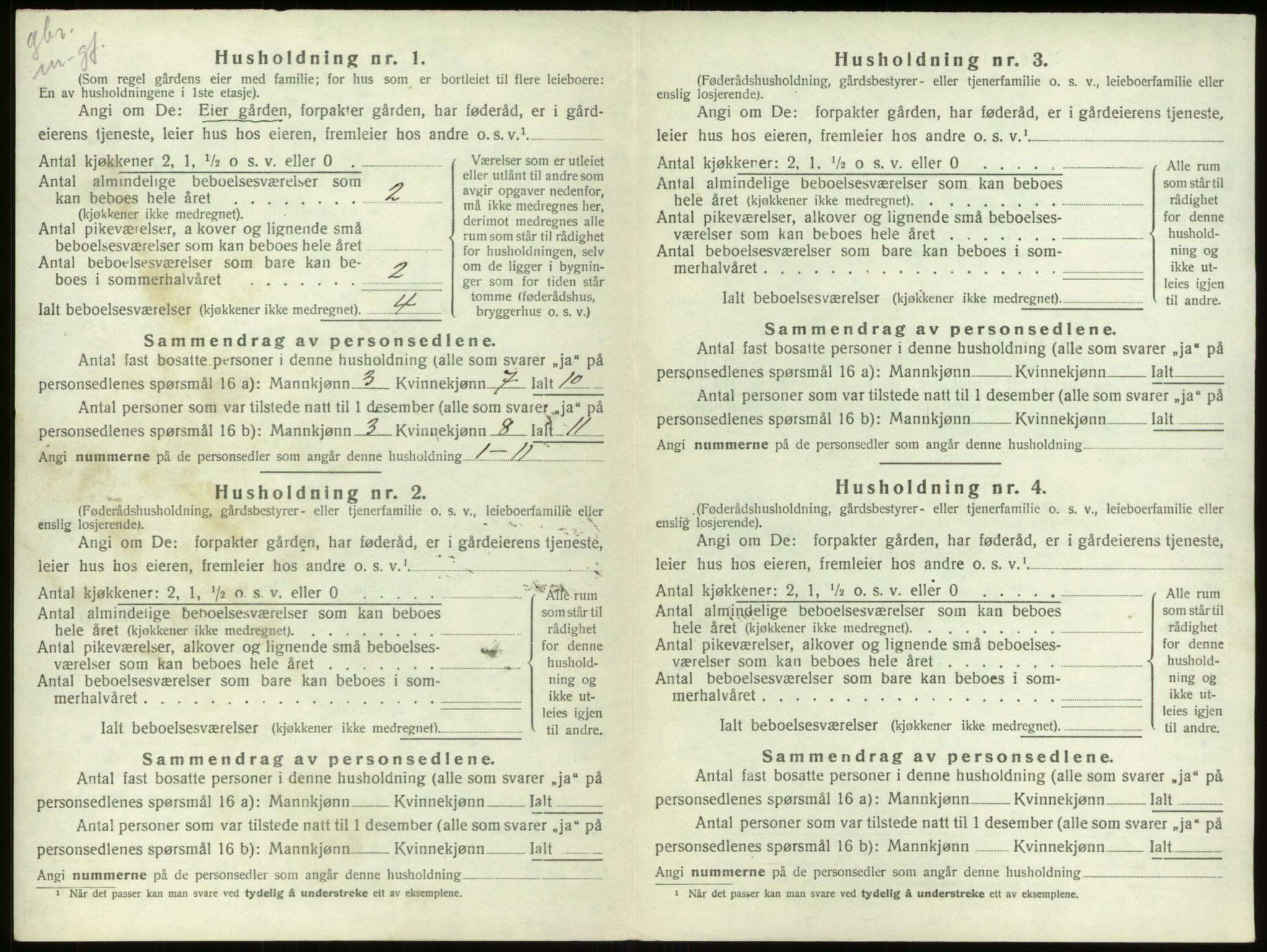 SAB, 1920 census for Stryn, 1920, p. 300