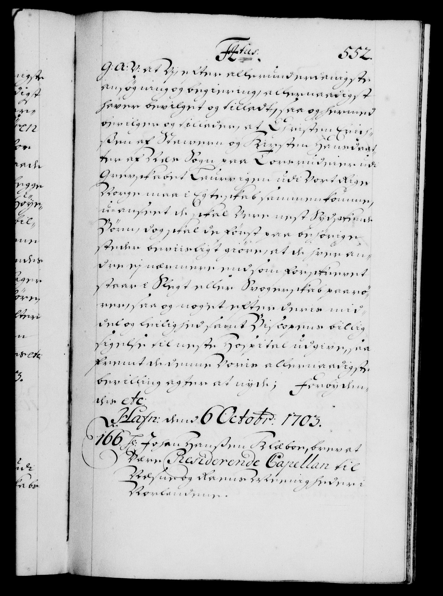 Danske Kanselli 1572-1799, AV/RA-EA-3023/F/Fc/Fca/Fcaa/L0018: Norske registre, 1699-1703, p. 552a