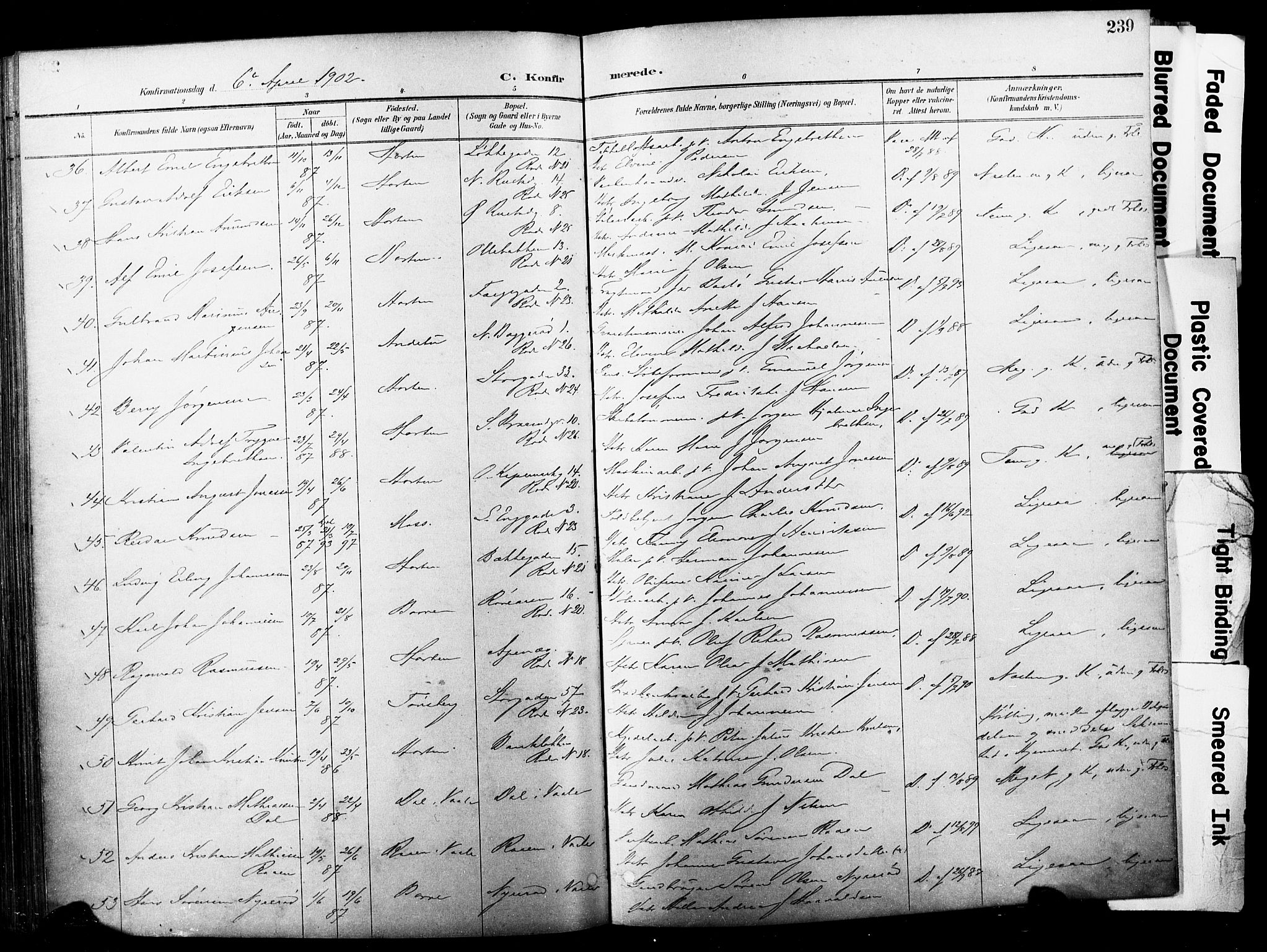 Horten kirkebøker, AV/SAKO-A-348/F/Fa/L0005: Parish register (official) no. 5, 1896-1904, p. 239