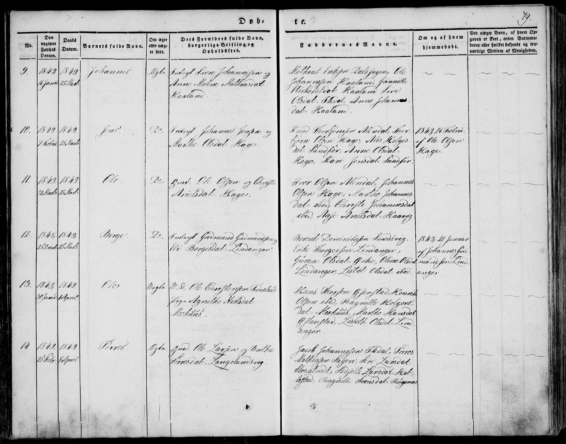 Skjold sokneprestkontor, AV/SAST-A-101847/H/Ha/Haa/L0006: Parish register (official) no. A 6.1, 1835-1858, p. 79