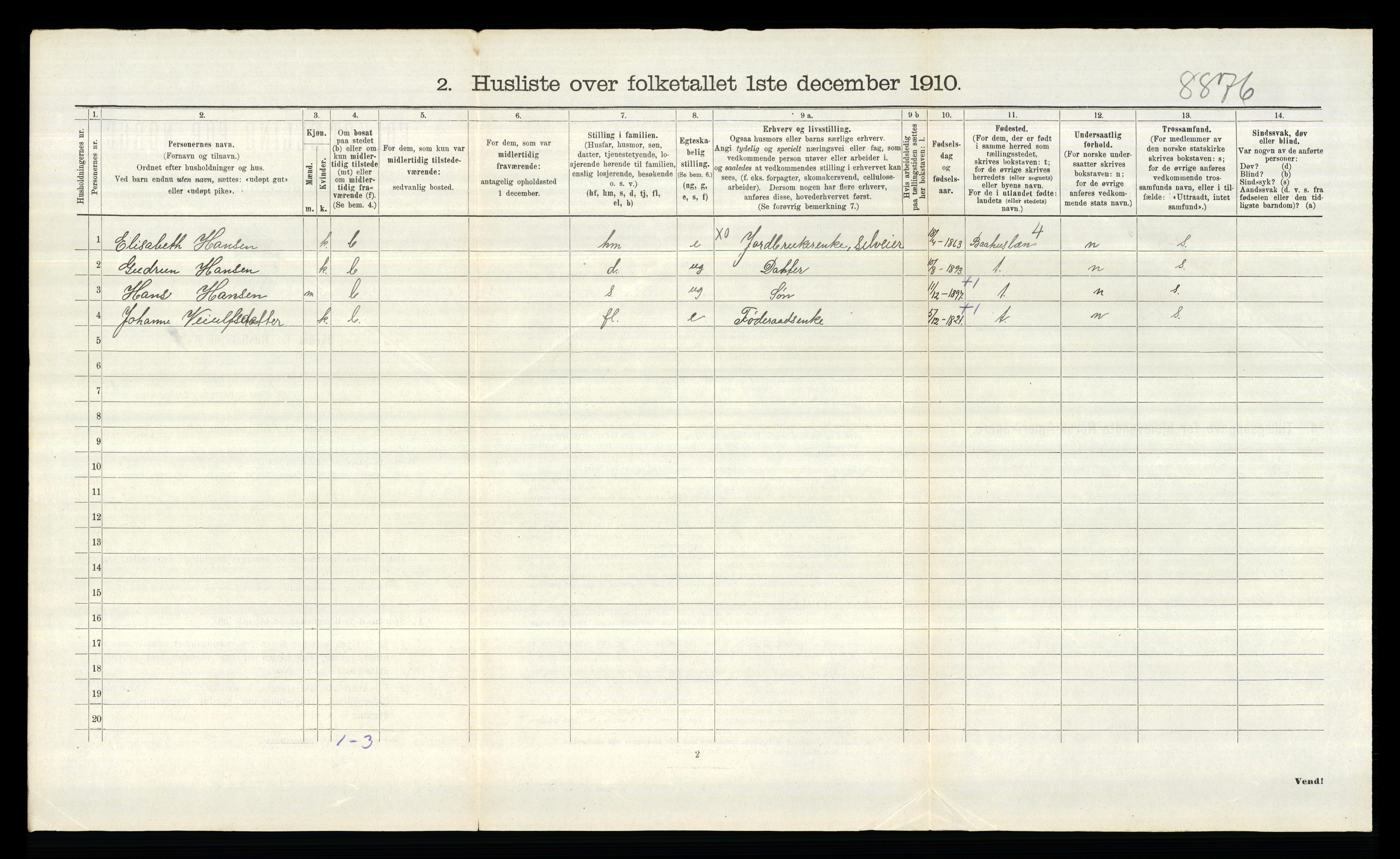 RA, 1910 census for Tune, 1910, p. 2789