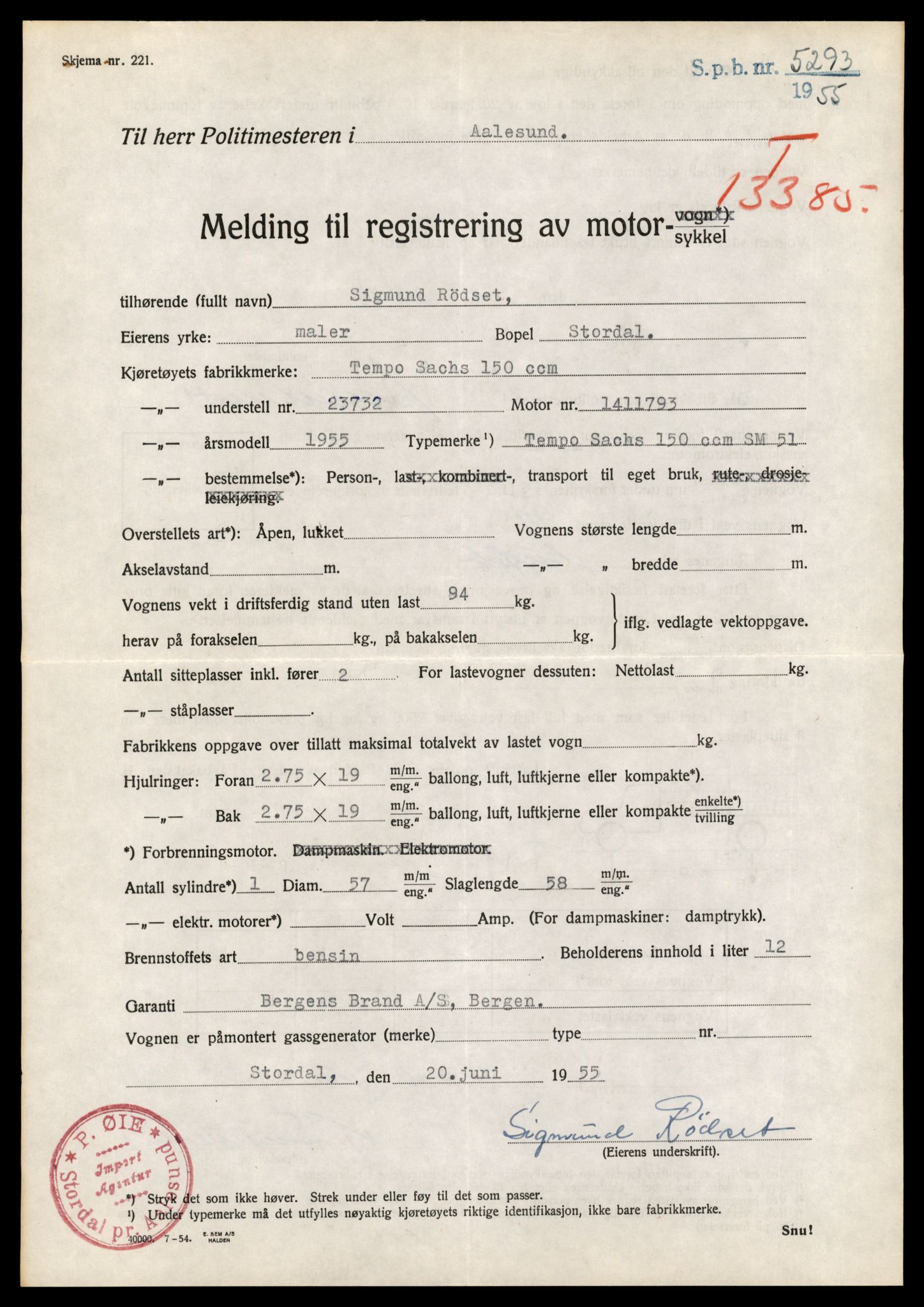 Møre og Romsdal vegkontor - Ålesund trafikkstasjon, AV/SAT-A-4099/F/Fe/L0039: Registreringskort for kjøretøy T 13361 - T 13530, 1927-1998, p. 413