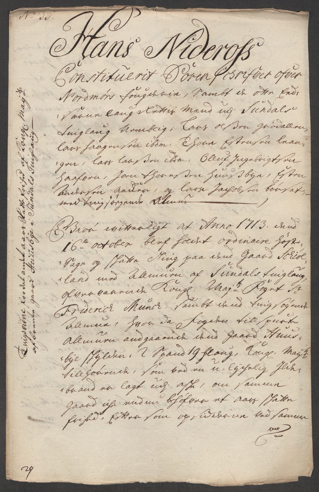 Rentekammeret inntil 1814, Reviderte regnskaper, Fogderegnskap, AV/RA-EA-4092/R56/L3747: Fogderegnskap Nordmøre, 1713, p. 207