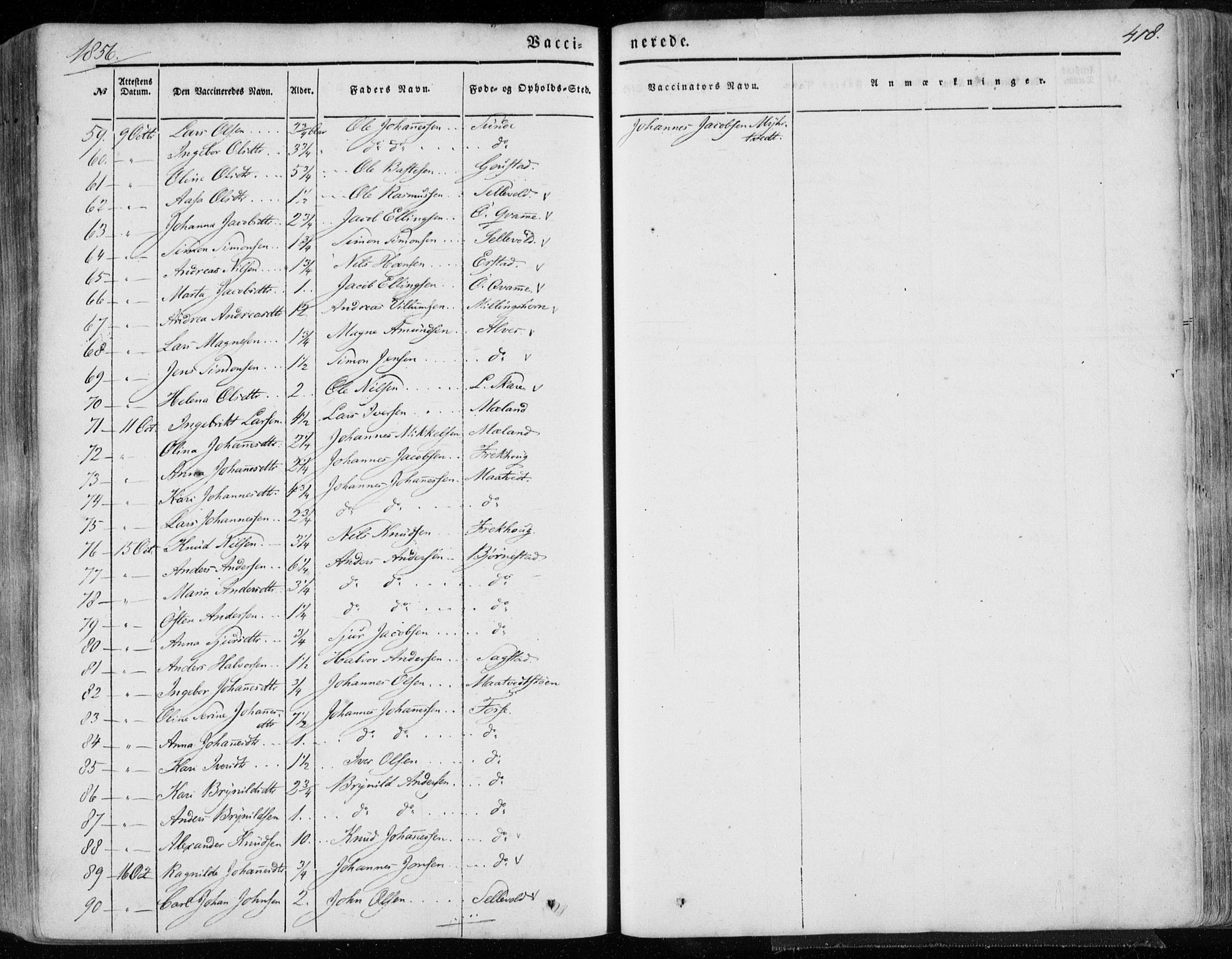 Hamre sokneprestembete, AV/SAB-A-75501/H/Ha/Haa/Haaa/L0013: Parish register (official) no. A 13, 1846-1857, p. 418