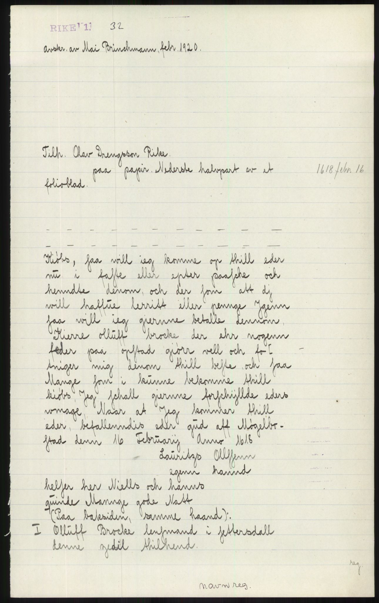 Samlinger til kildeutgivelse, Diplomavskriftsamlingen, AV/RA-EA-4053/H/Ha, p. 338